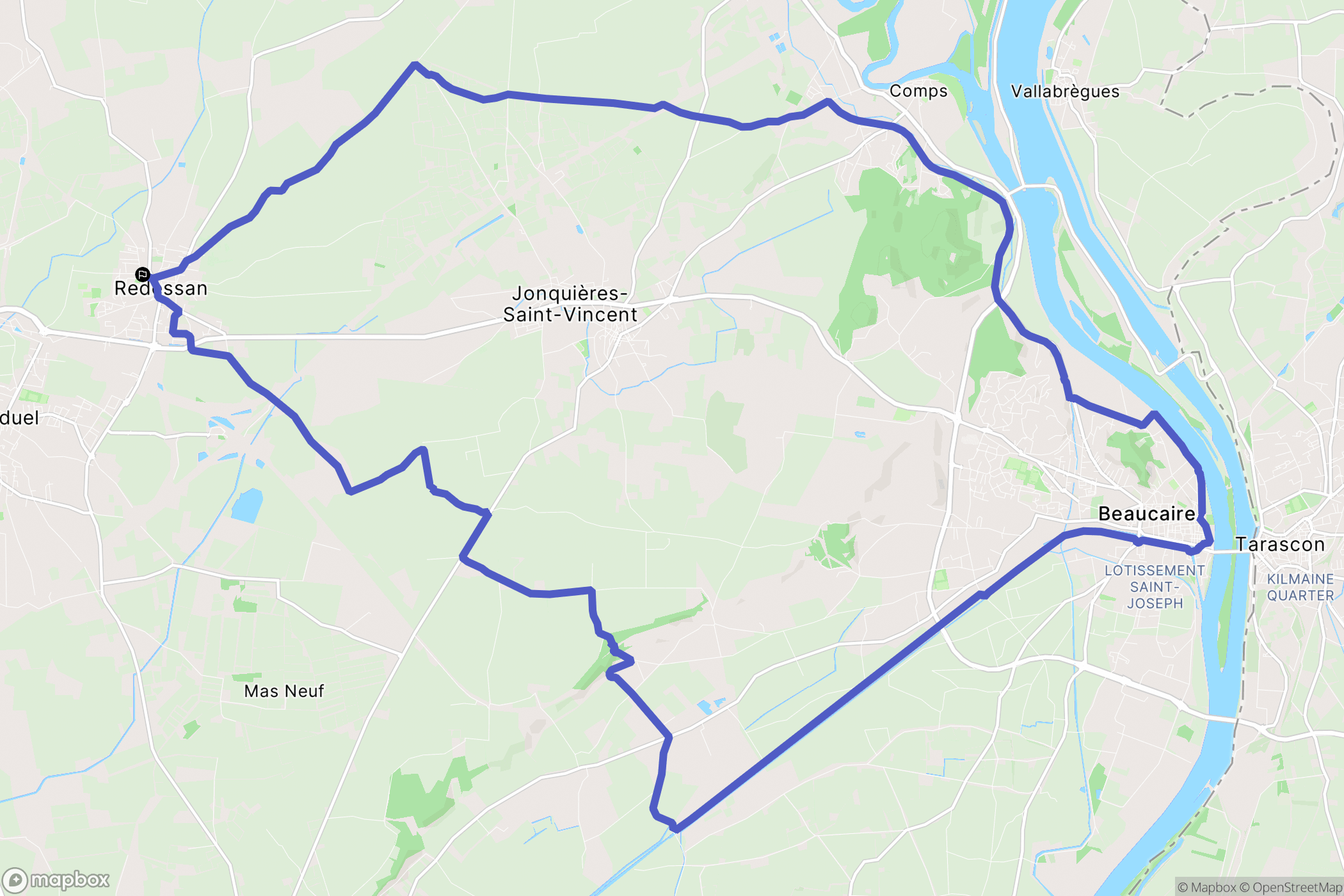 Redessan : carte du parcours de randonnée - France