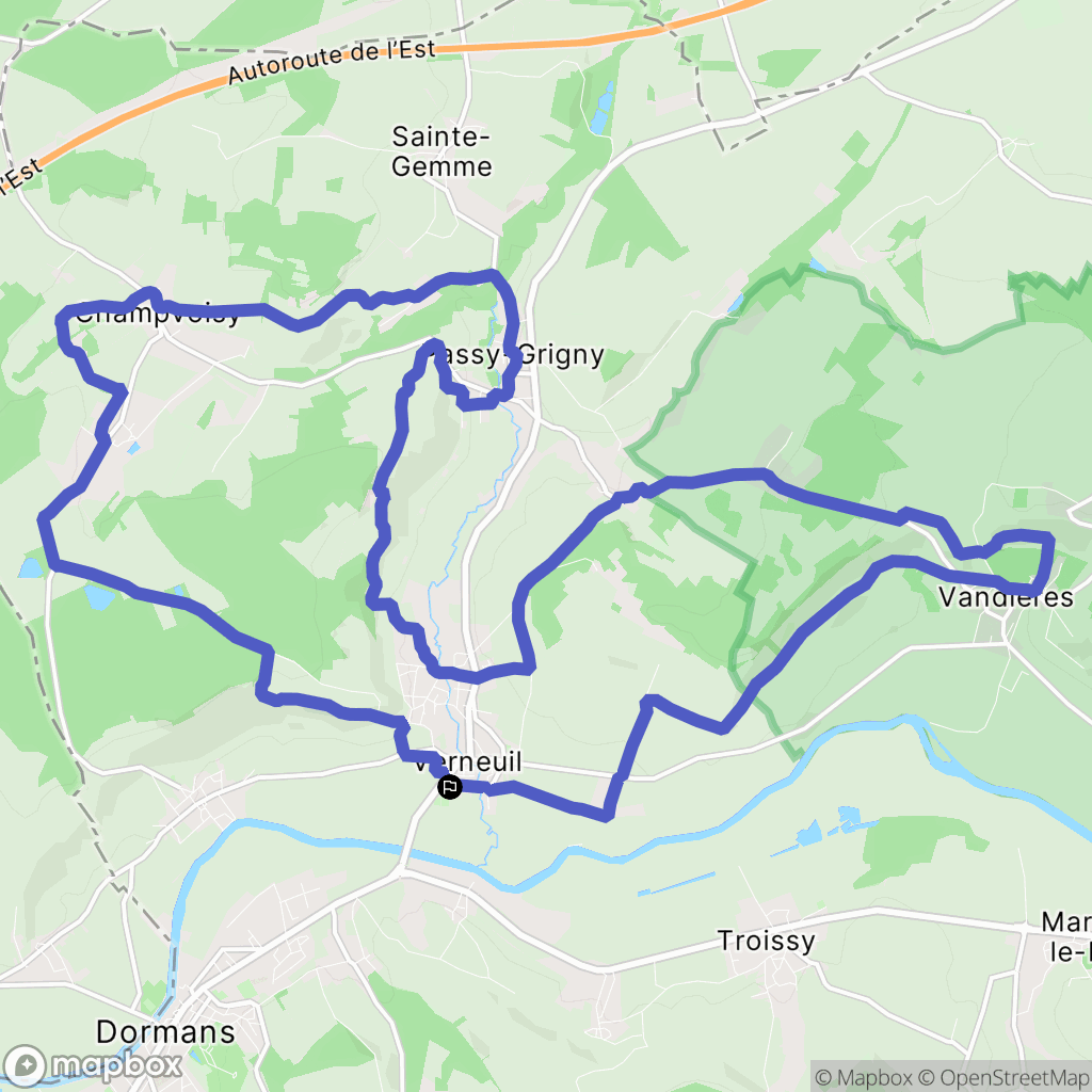 Verneuil : carte du parcours de randonnée - France
