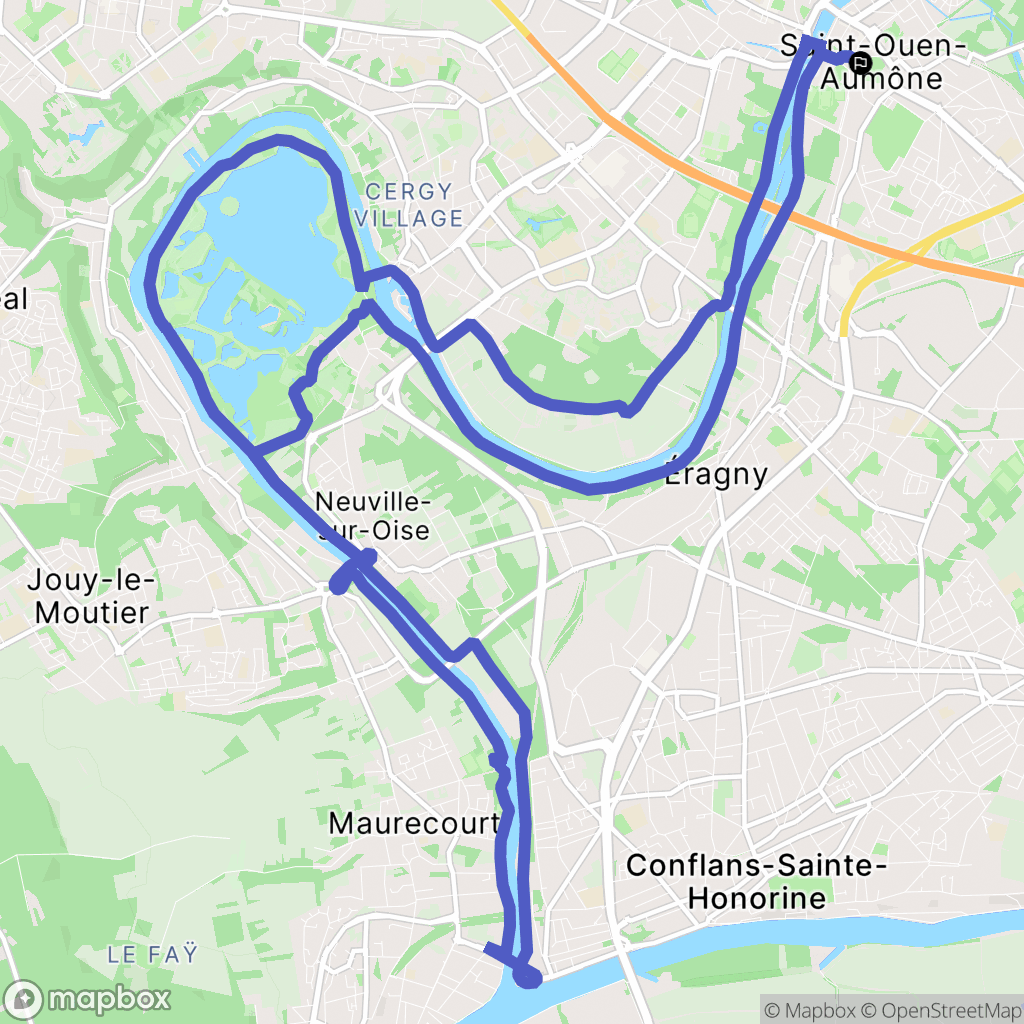 Saint-Ouen-l'Aumône : carte du parcours de randonnée - France