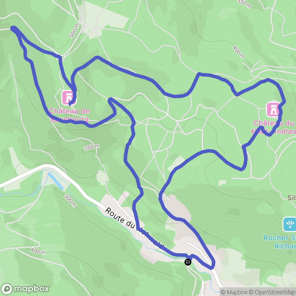 Andlau : carte du parcours de randonnée - France