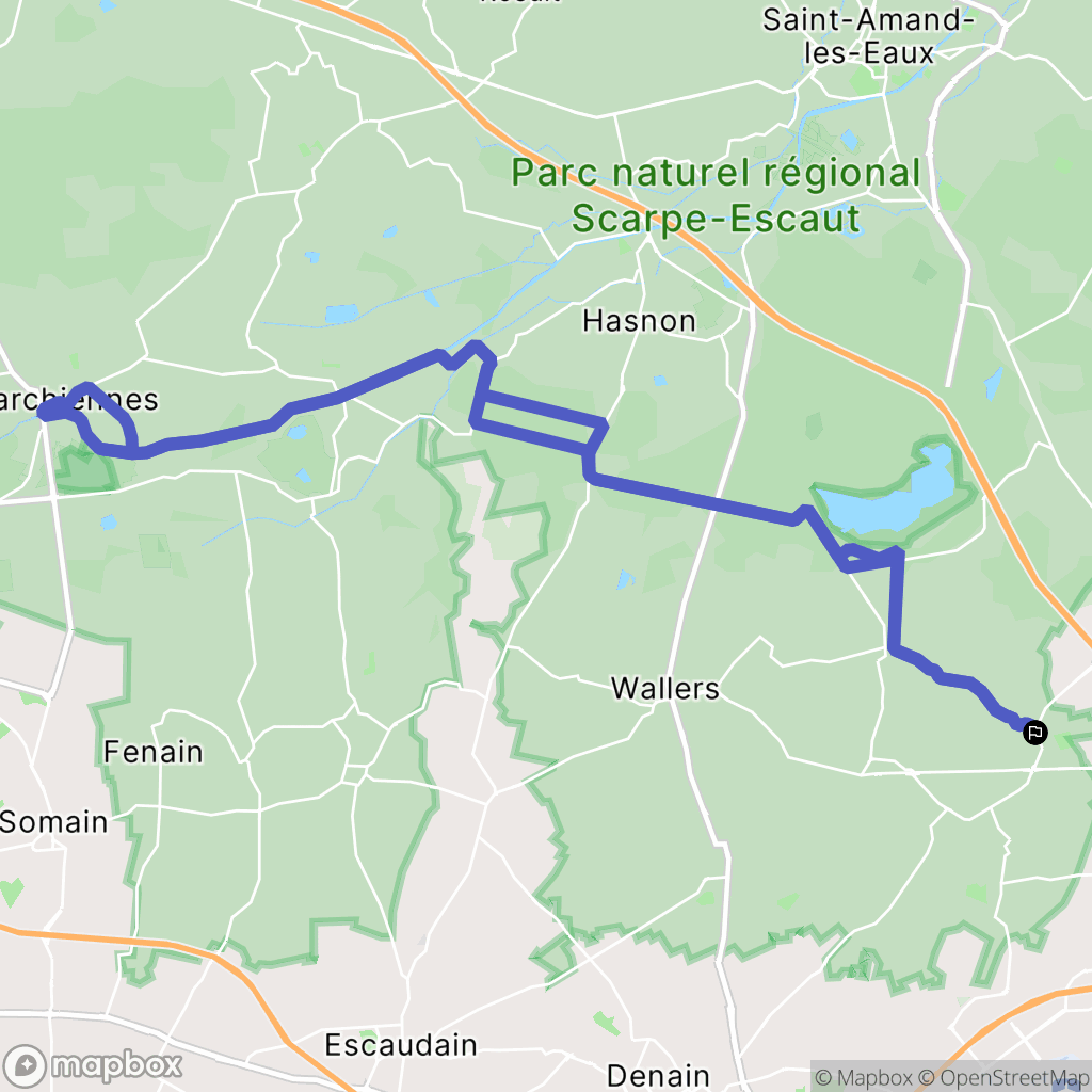 Aubry-du-Hainaut : carte du parcours de randonnée - France
