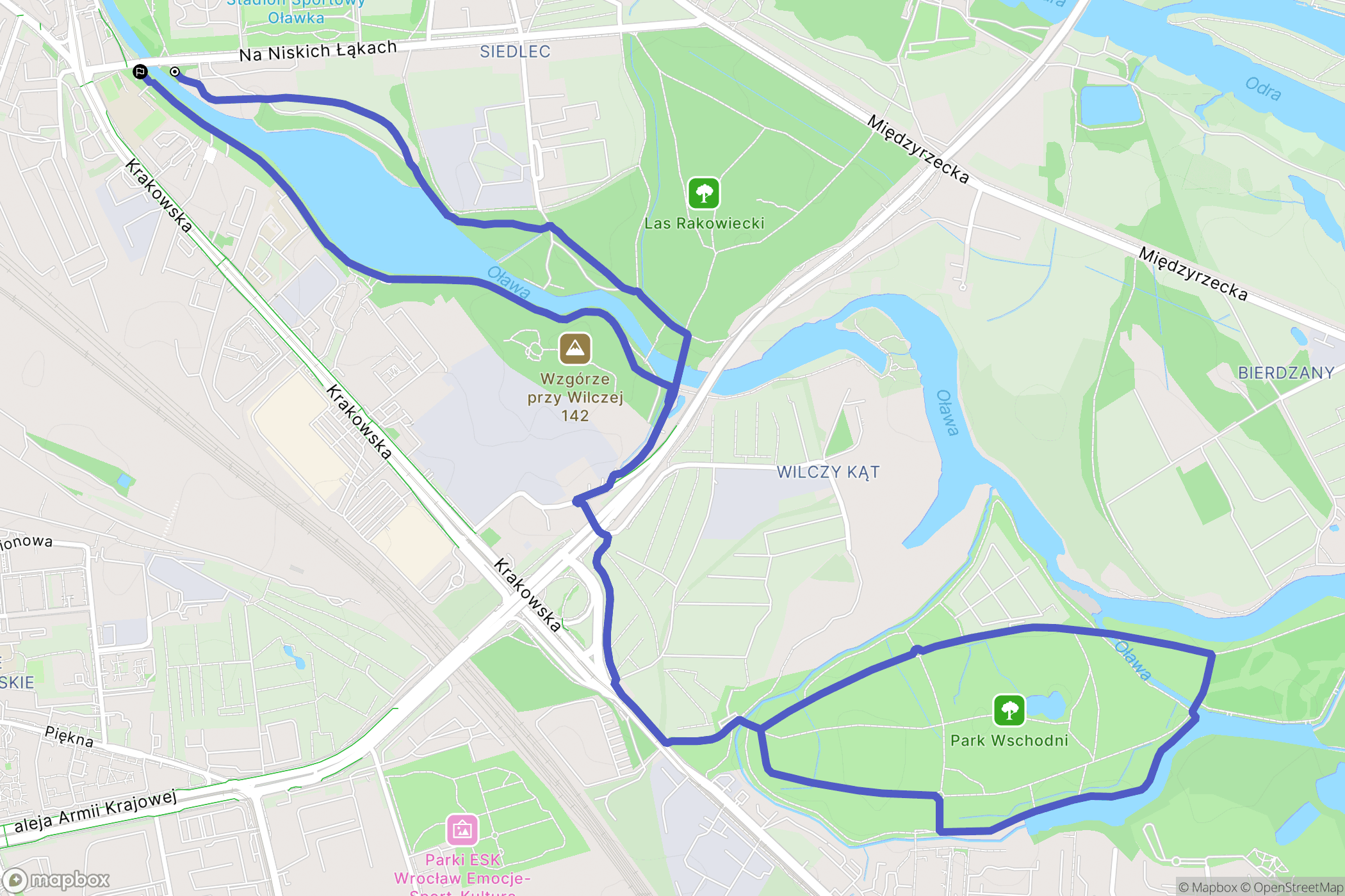 Wrocław: mapa trasy - Poland