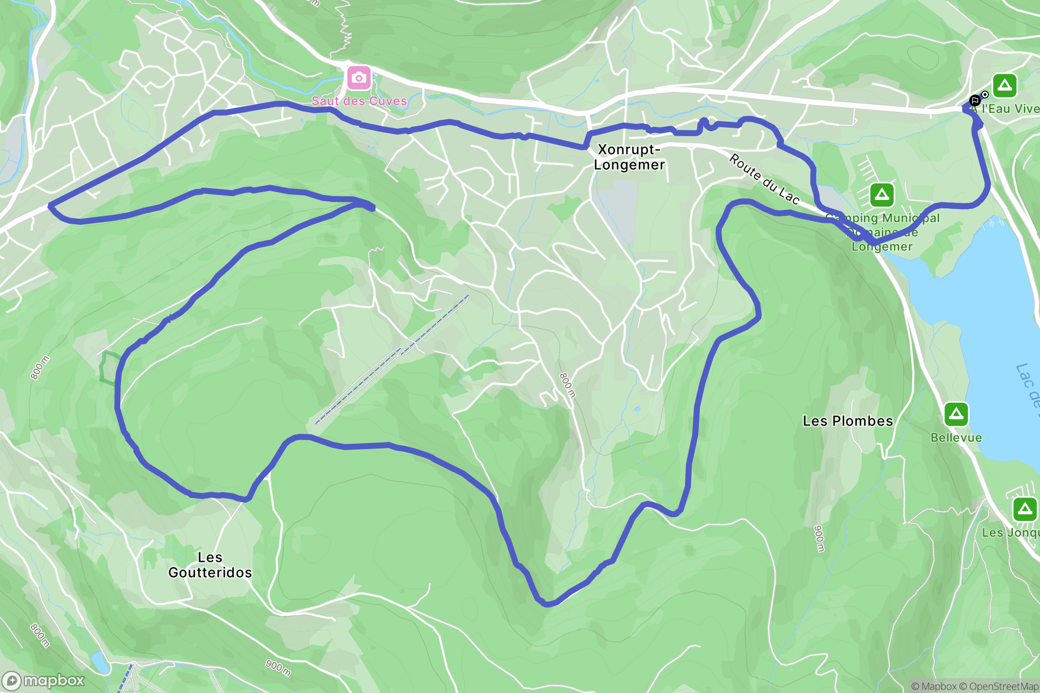 Xonrupt-Longemer : carte du parcours de randonnée - France