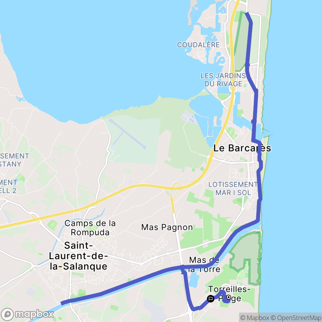 Torreilles : carte du parcours de randonnée - France