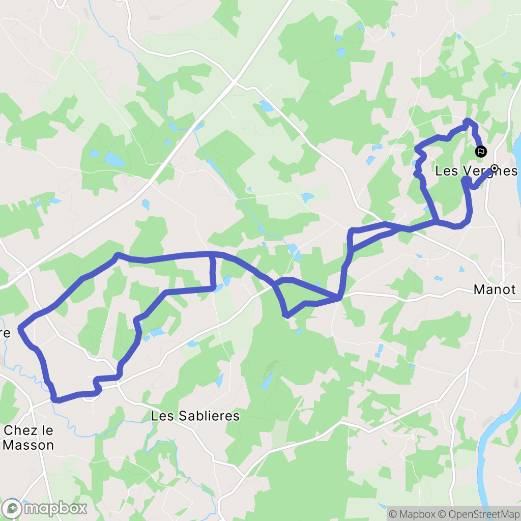 Manot : carte du parcours de randonnée - France