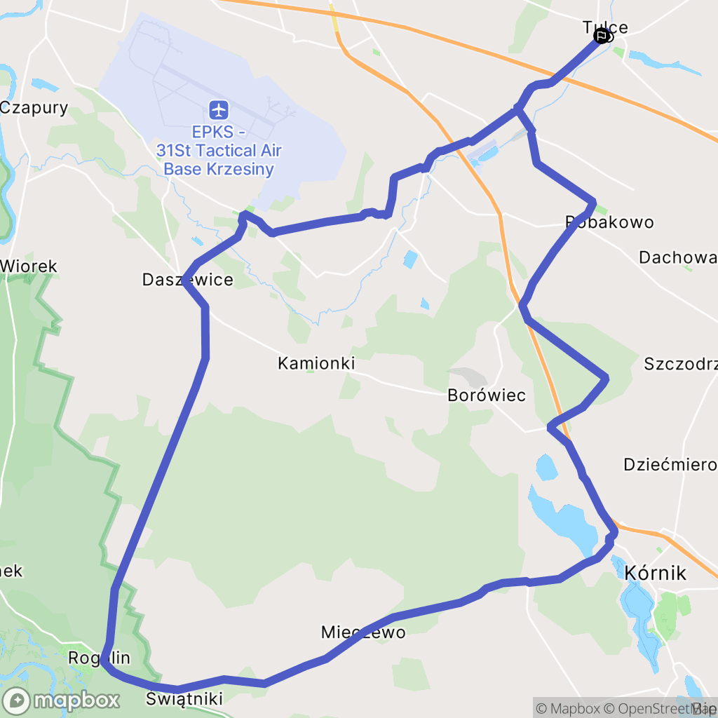 Tulce: mapa trasy - Poland