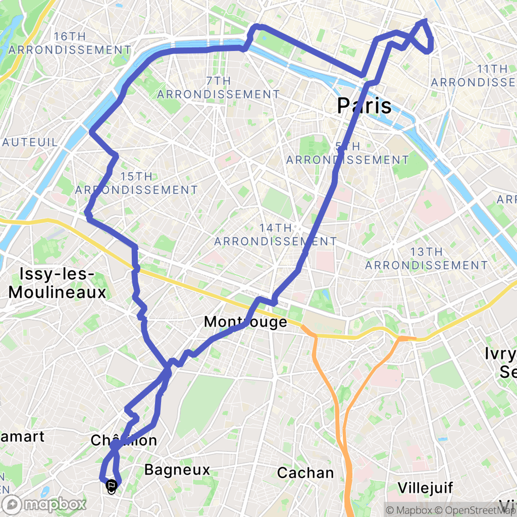 Fontenay-aux-Roses : carte du parcours de randonnée - France