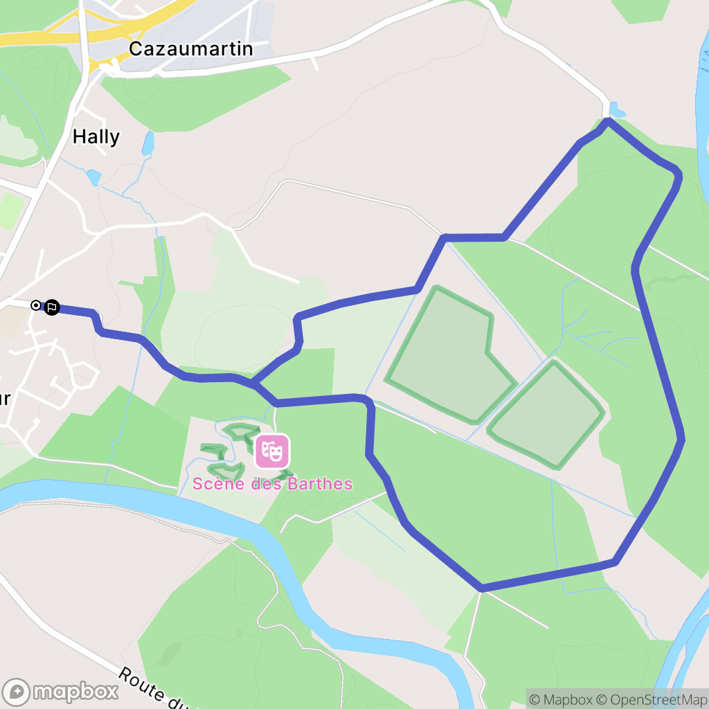 Pontonx-sur-l'Adour : carte du parcours de randonnée - France