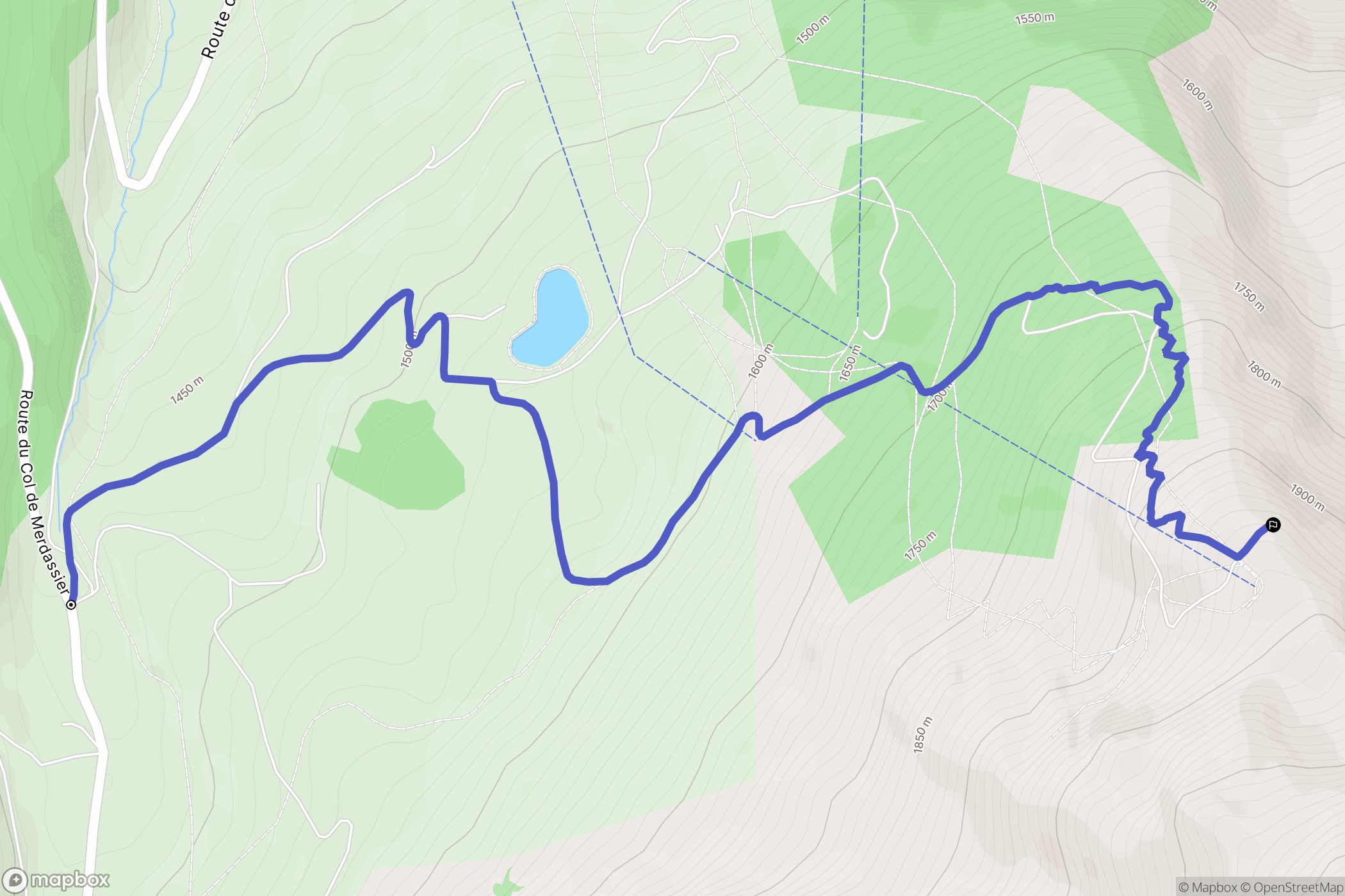 Manigod : carte du parcours de randonnée - France