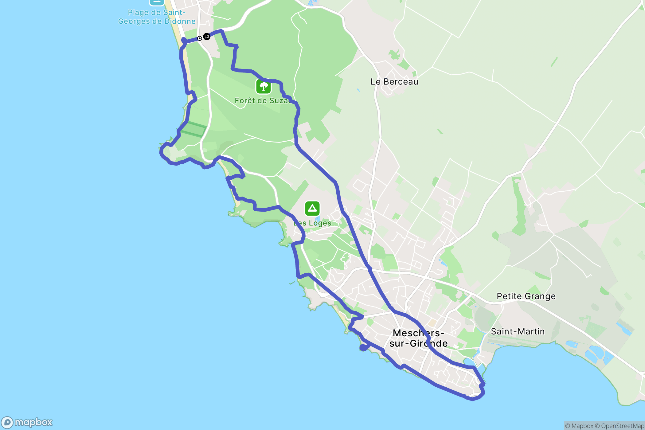 Saint-Georges-de-Didonne : carte du parcours de randonnée - France