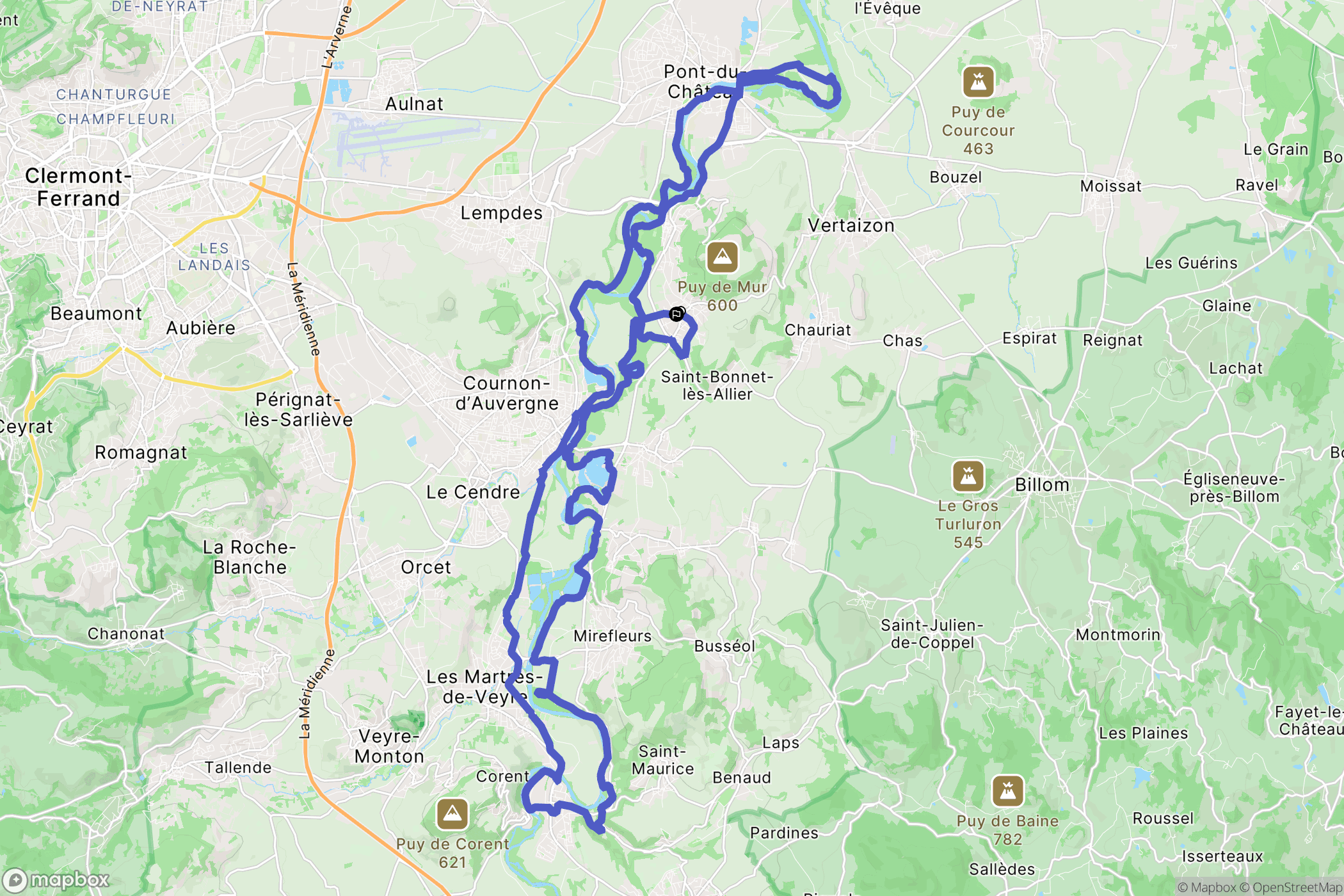 Mur-sur-Allier : carte du parcours de randonnée - France