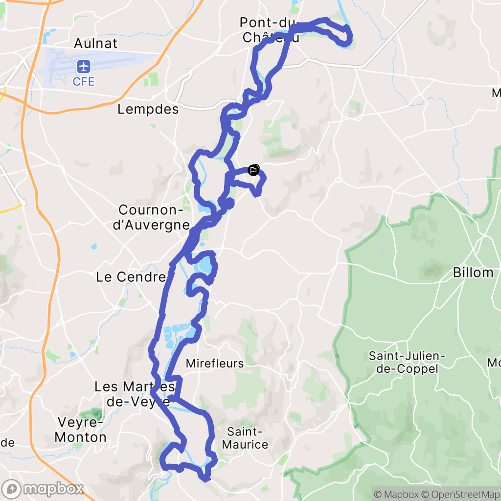Mur-sur-Allier : carte du parcours de randonnée - France