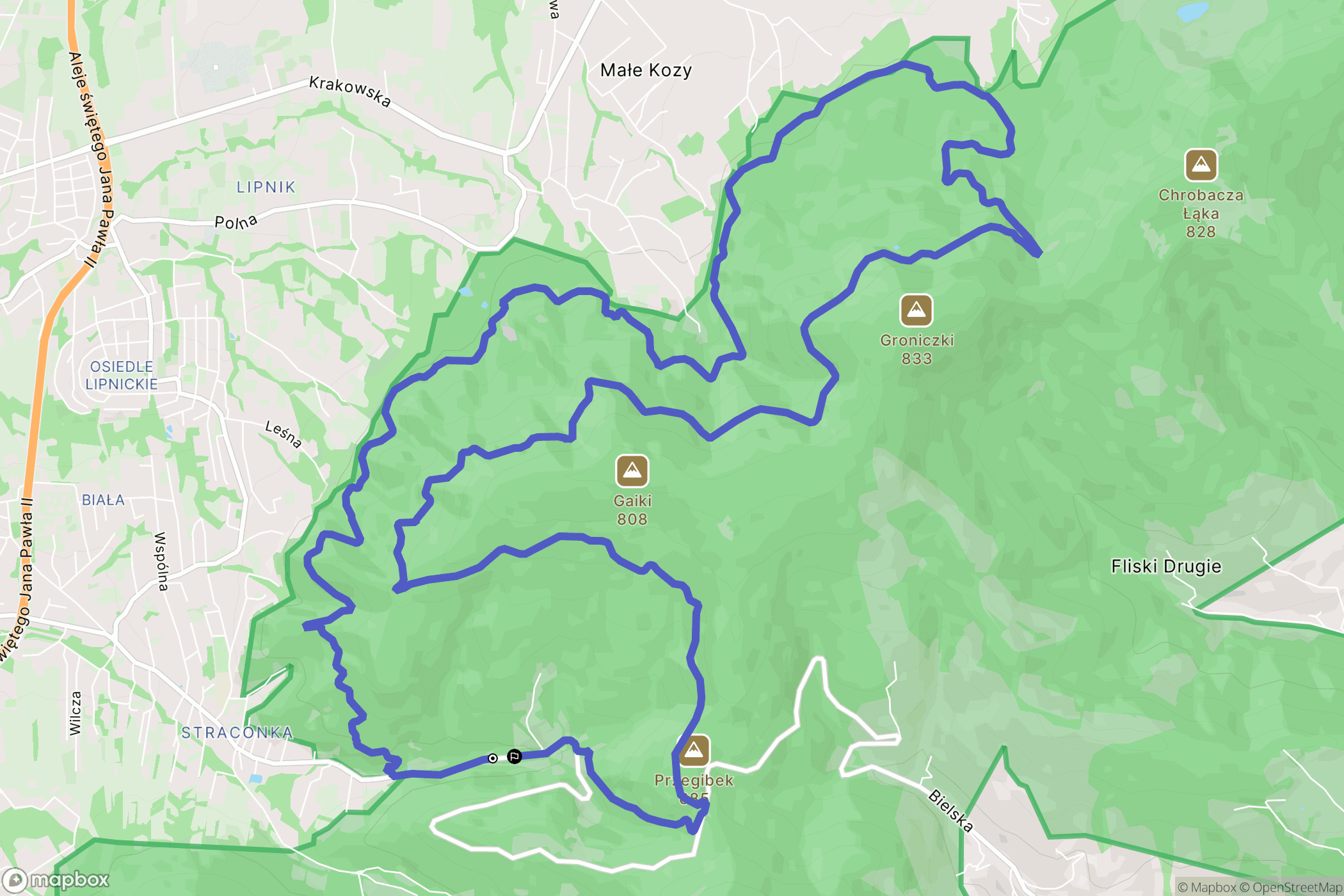 Bielsko-Biała: mapa trasy - Poland