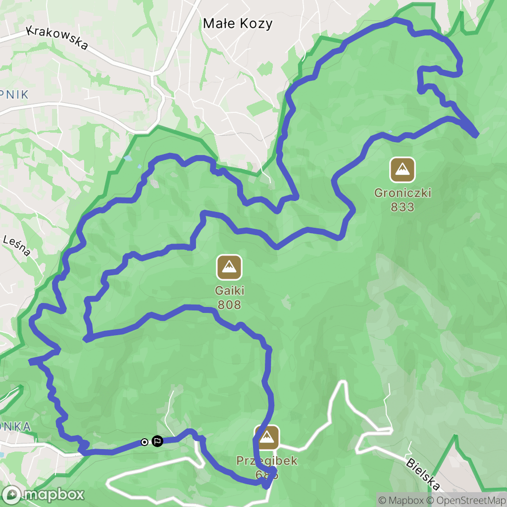 Bielsko-Biała: mapa trasy - Poland