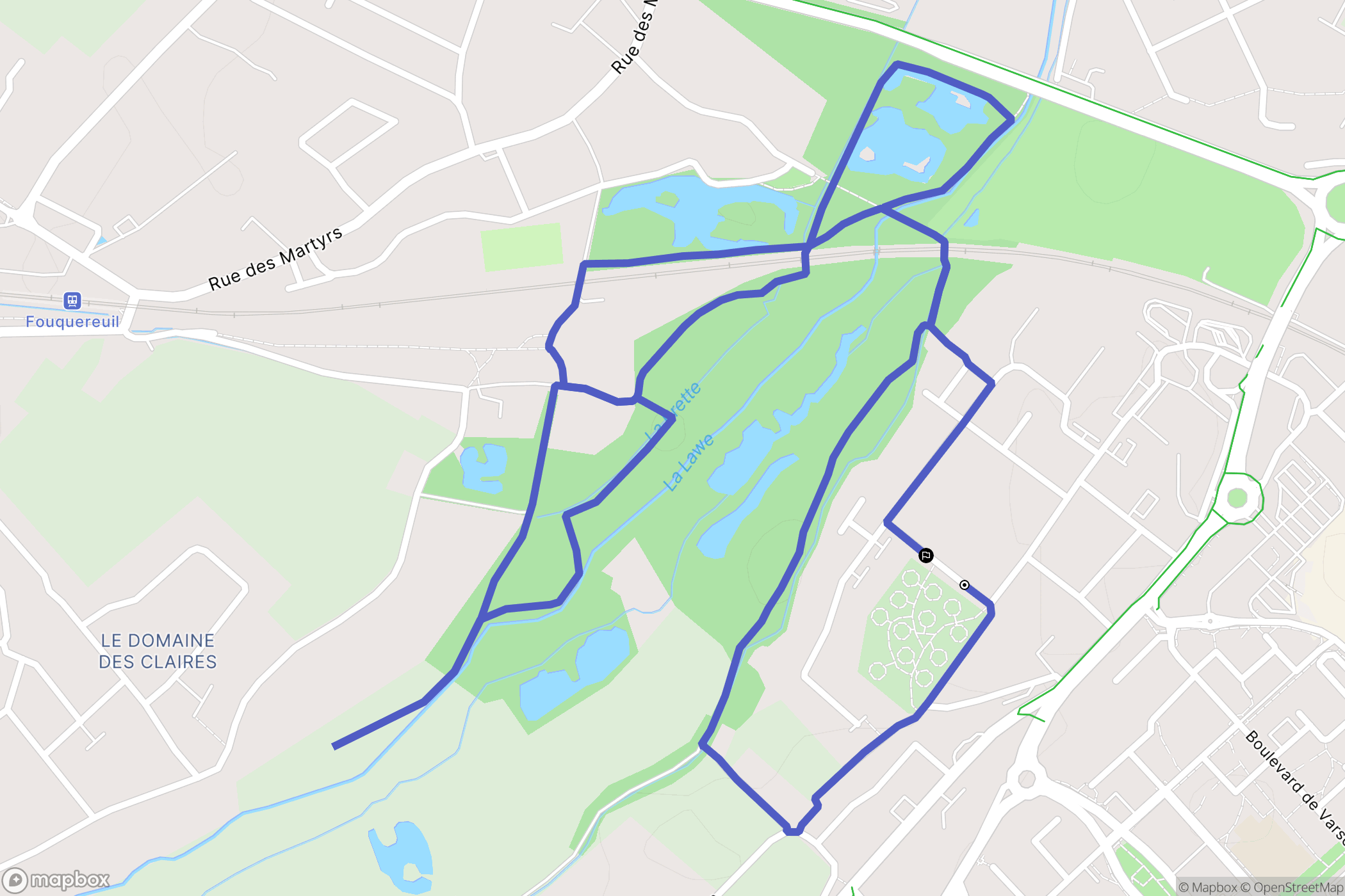 Béthune : carte du parcours de randonnée - France