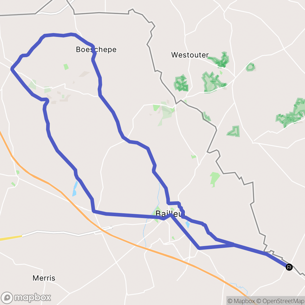 Bailleul : carte du parcours de randonnée - France