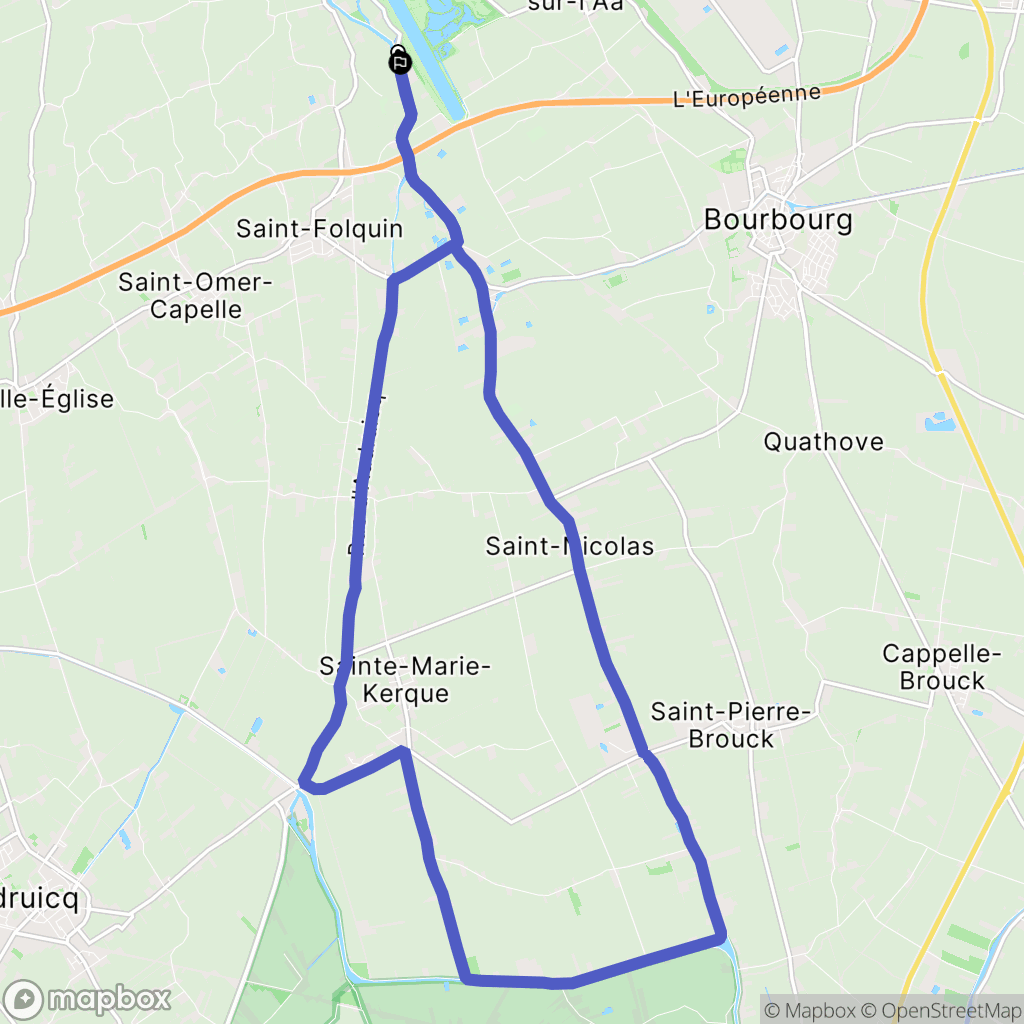 Saint-Georges-sur-l'Aa : carte du parcours de randonnée - France