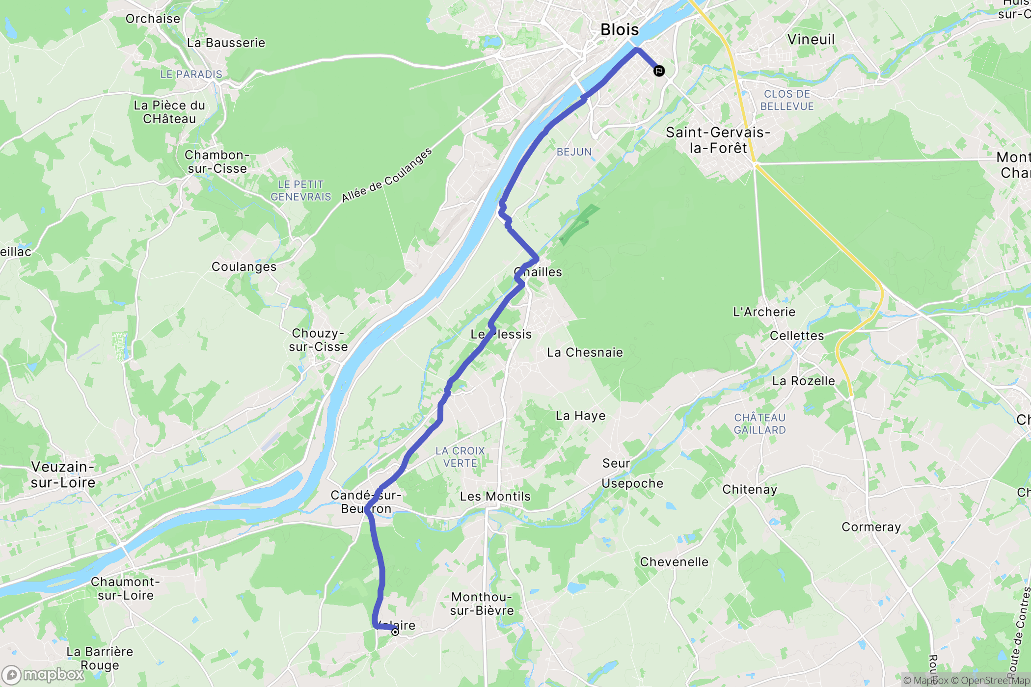 Monthou-sur-Bièvre : carte du parcours de randonnée - France