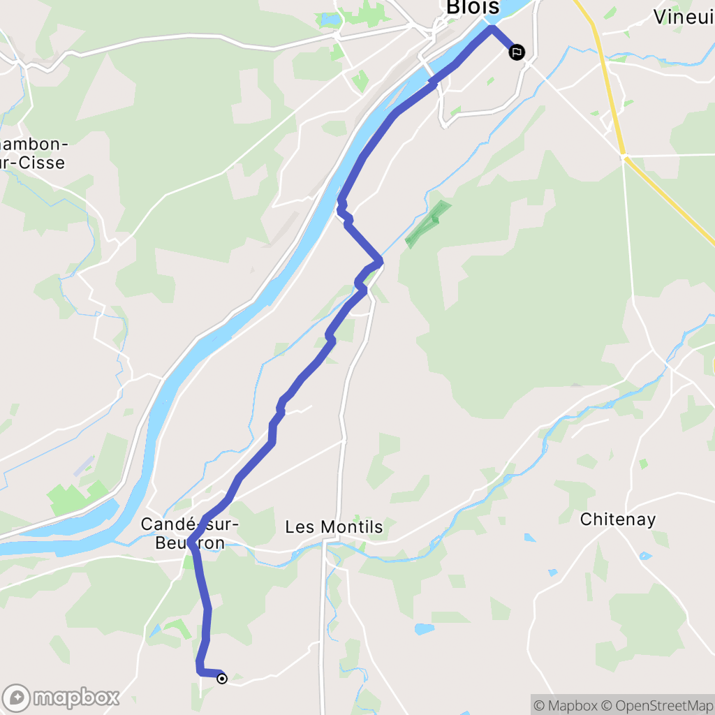 Monthou-sur-Bièvre : carte du parcours de randonnée - France