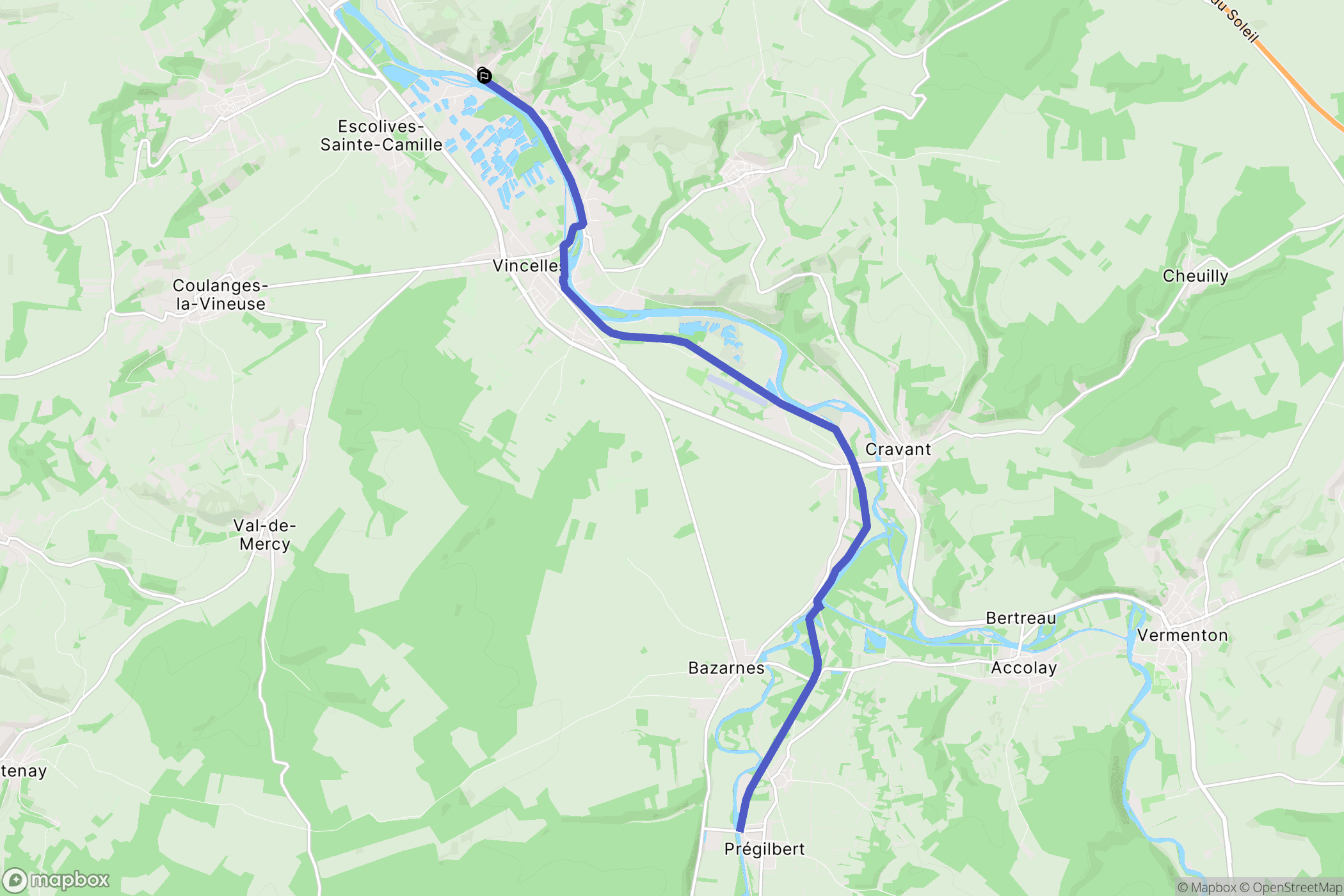 Saint-Bris-le-Vineux : carte du parcours de randonnée - France