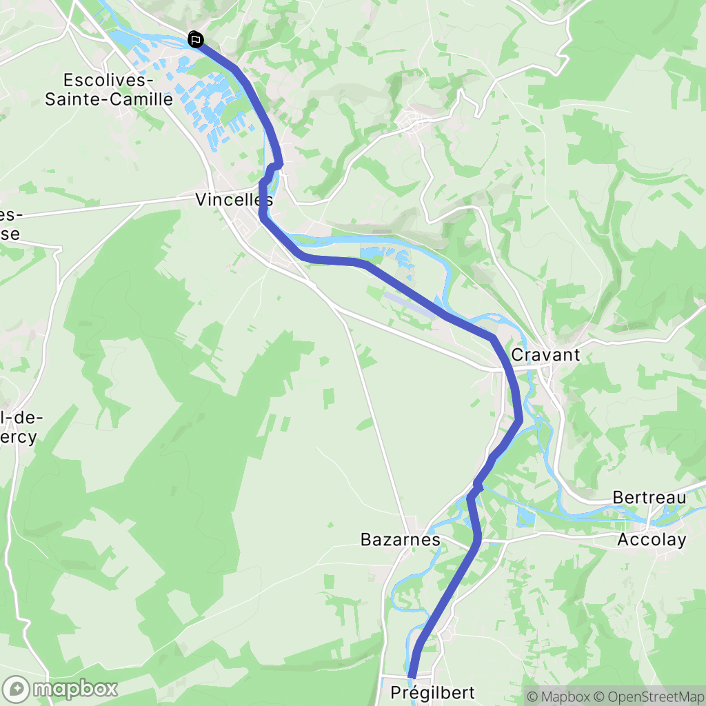 Saint-Bris-le-Vineux : carte du parcours de randonnée - France