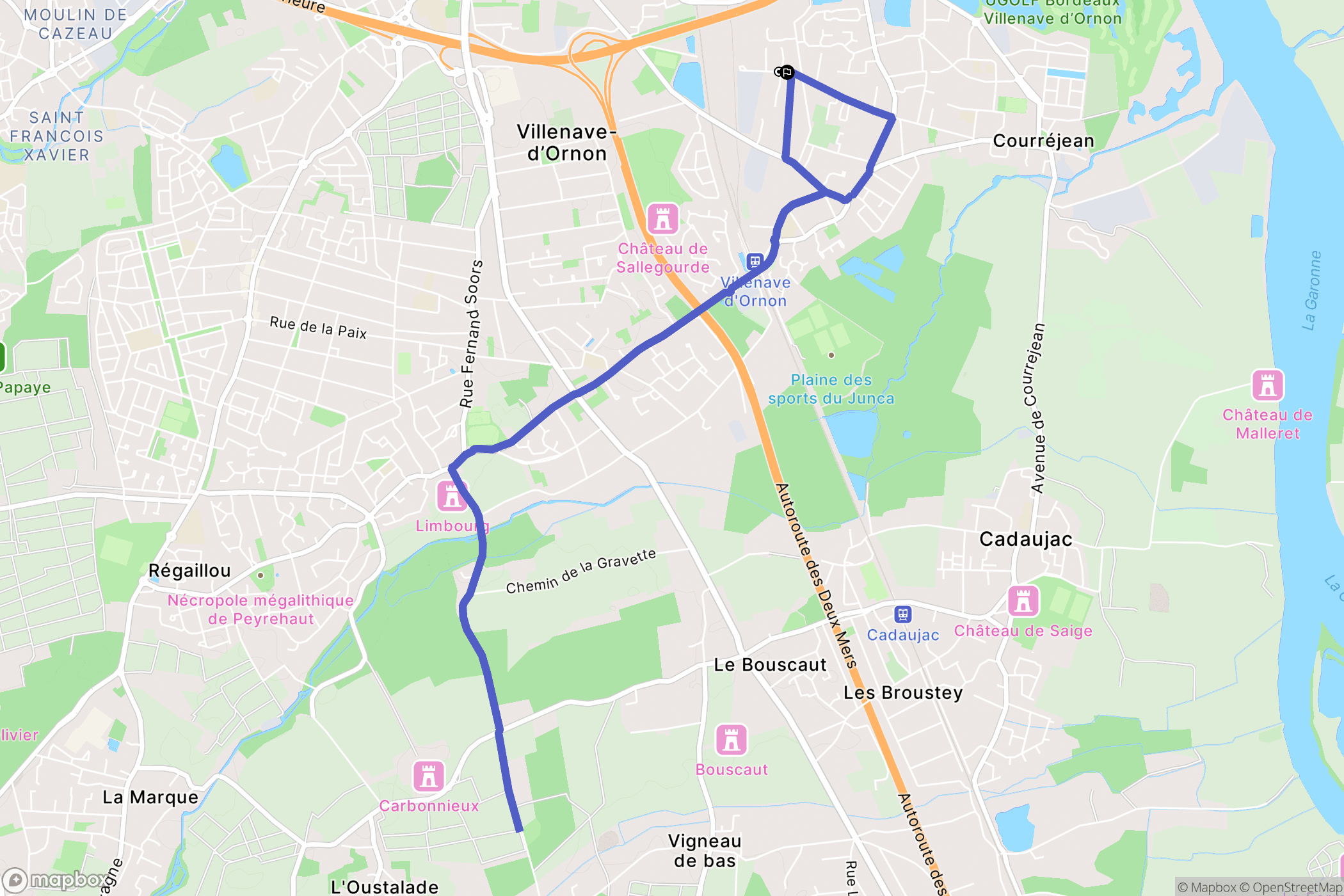 Villenave-d'Ornon : carte du parcours de randonnée - France