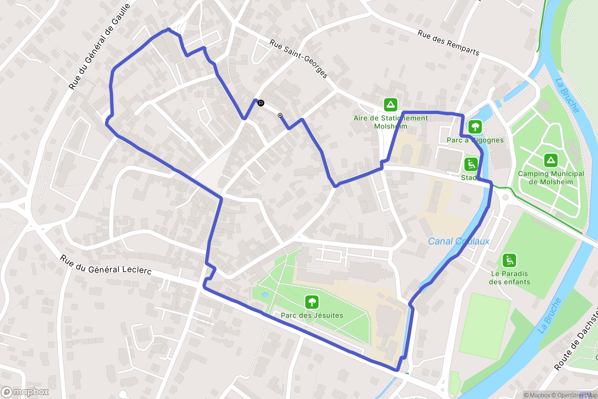 Molsheim : carte du parcours de randonnée - France