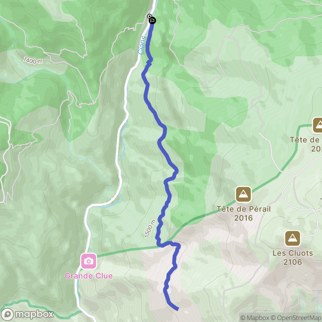 Beuil : carte du parcours de randonnée - France