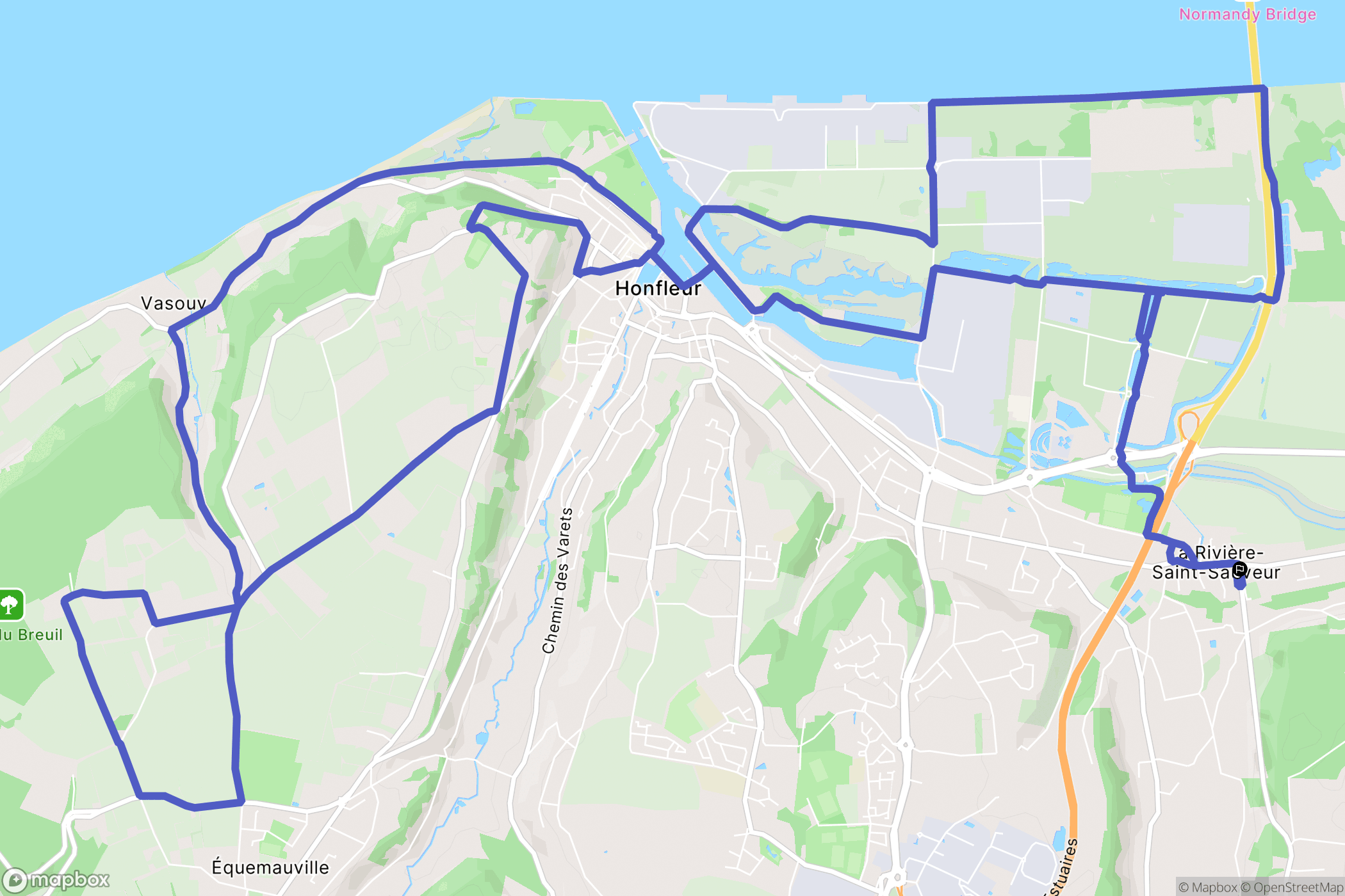 La Rivière-Saint-Sauveur : carte du parcours de randonnée - France