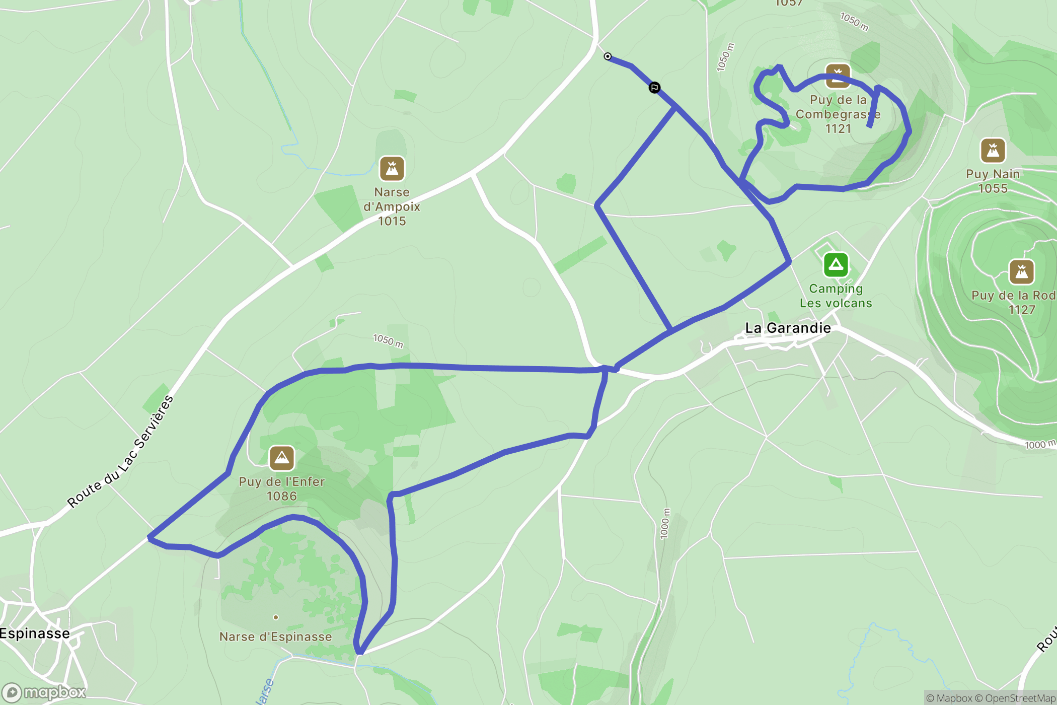 Aydat : carte du parcours de randonnée - France