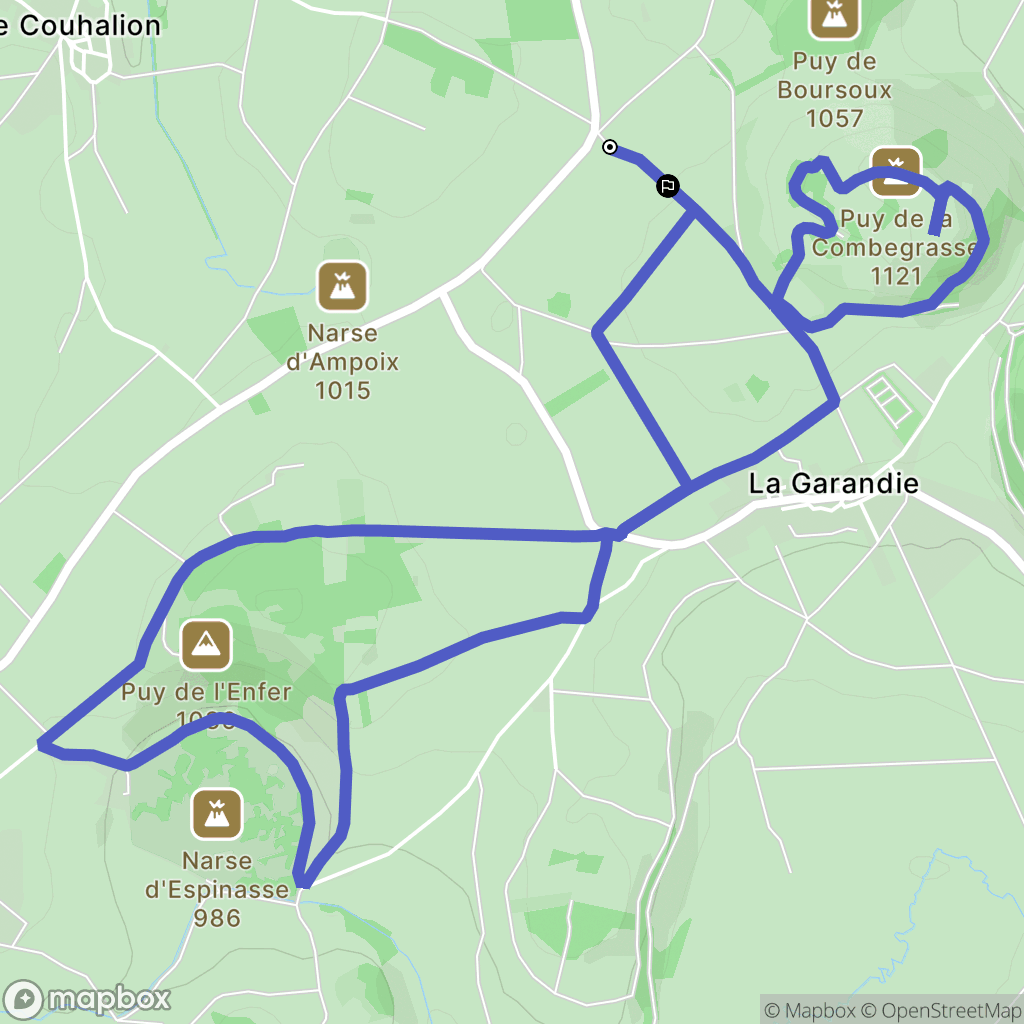 Aydat : carte du parcours de randonnée - France