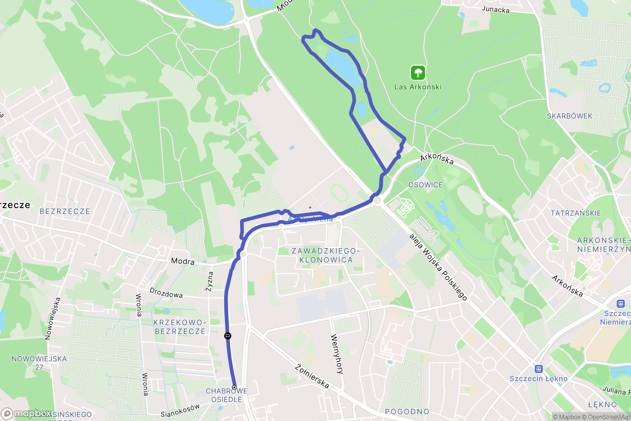 Szczecin: mapa trasy - Poland