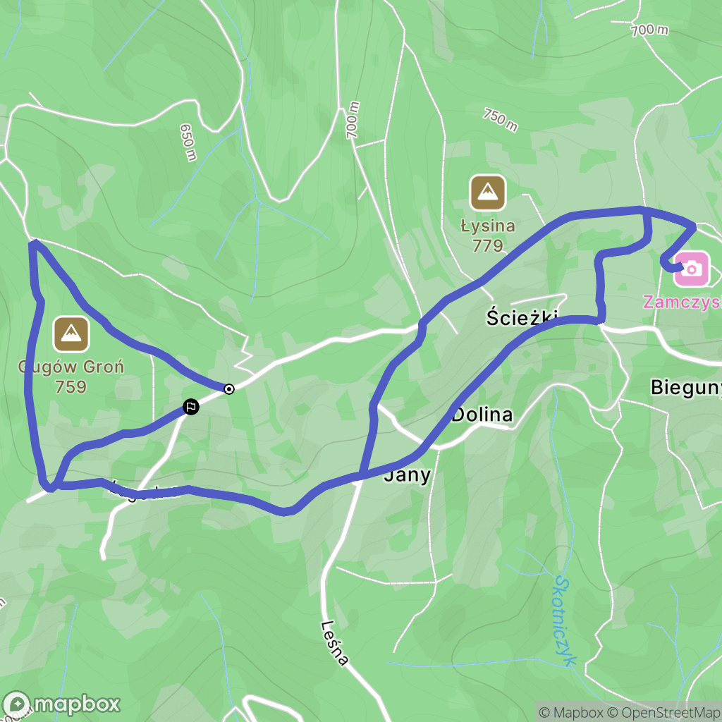 Łysina: mapa trasy - Poland
