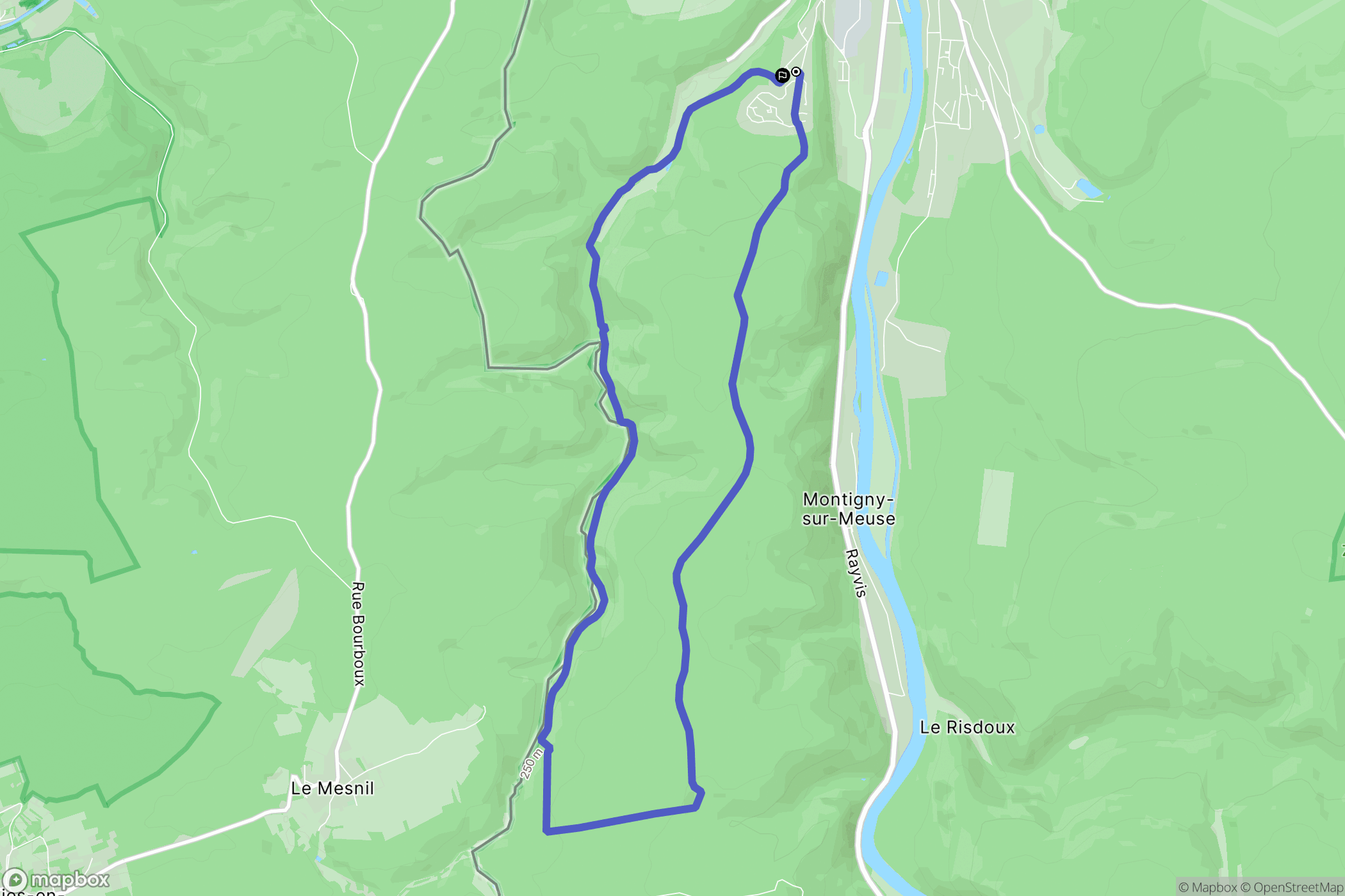 Vireux-Molhain : carte du parcours de randonnée - France