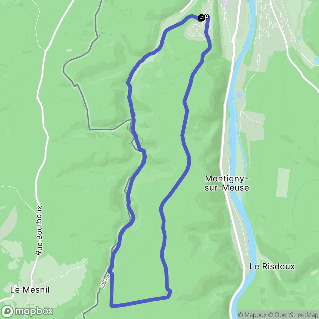 Vireux-Molhain : carte du parcours de randonnée - France