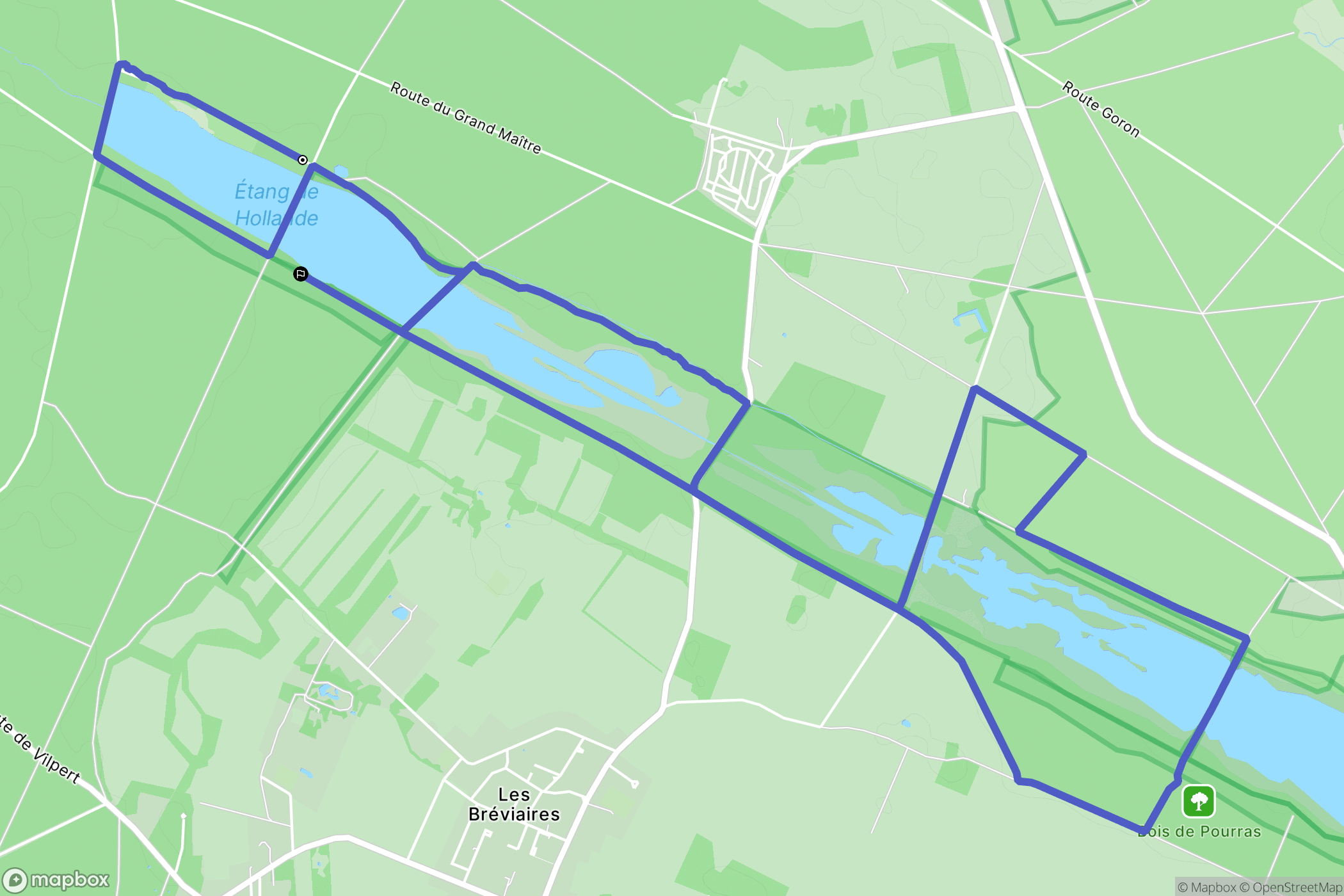 Les Bréviaires : carte du parcours de randonnée - France