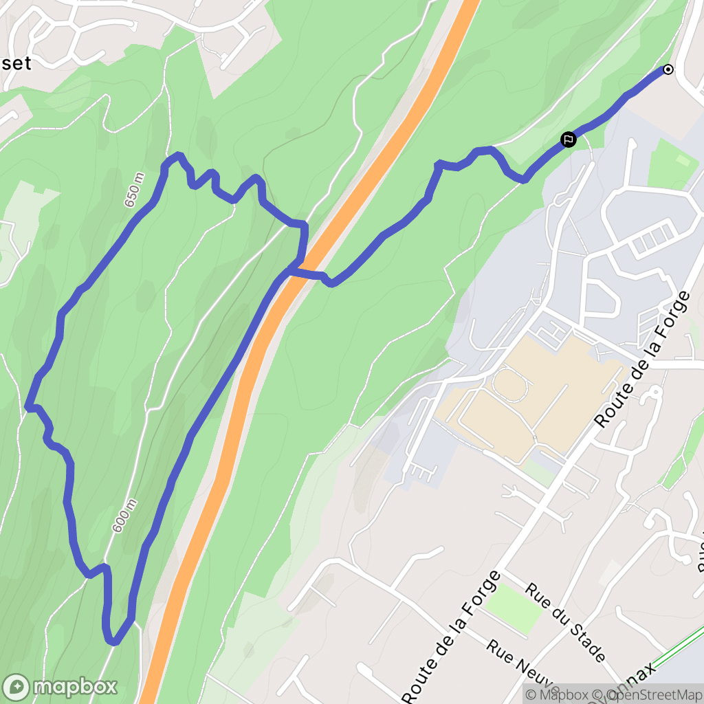 Oyonnax : carte du parcours de randonnée - France