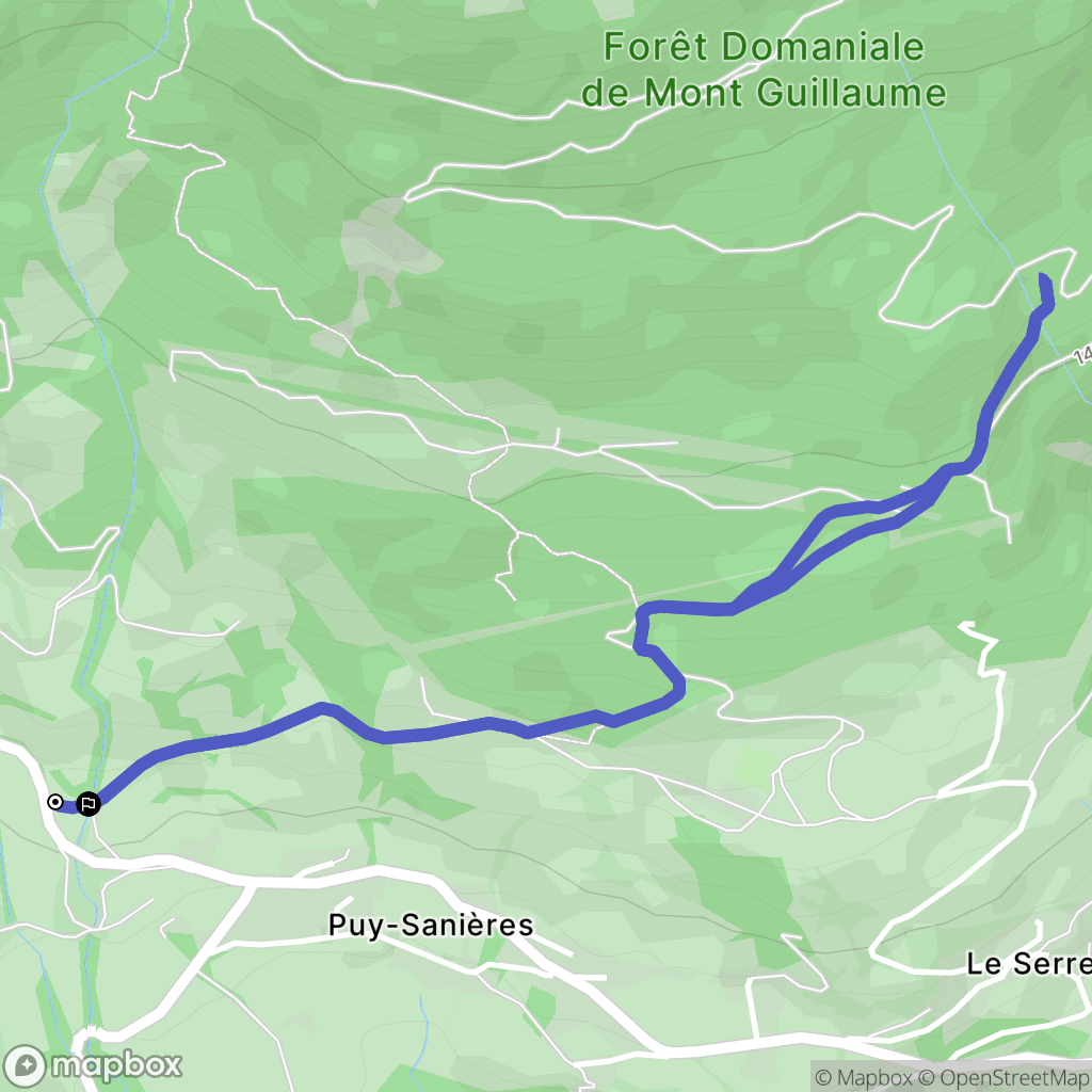 Puy-Sanières : carte du parcours de randonnée - France
