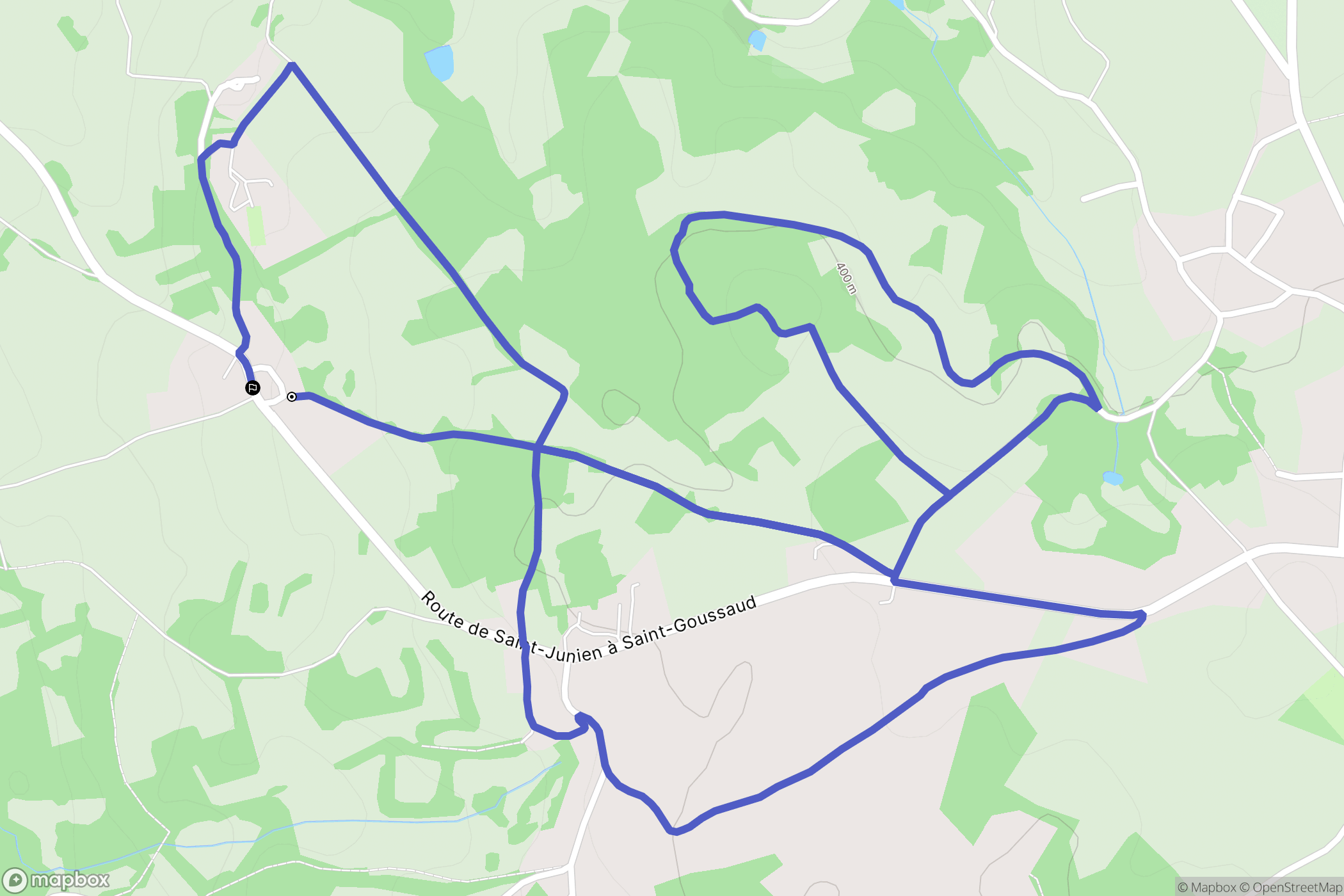 Bersac-sur-Rivalier : carte du parcours de randonnée - France