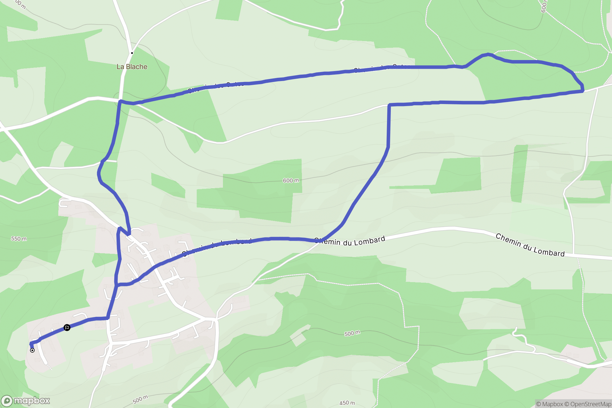 Gillonnay : carte du parcours de randonnée - France