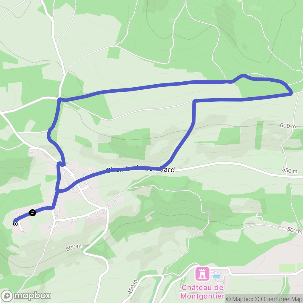 Gillonnay : carte du parcours de randonnée - France