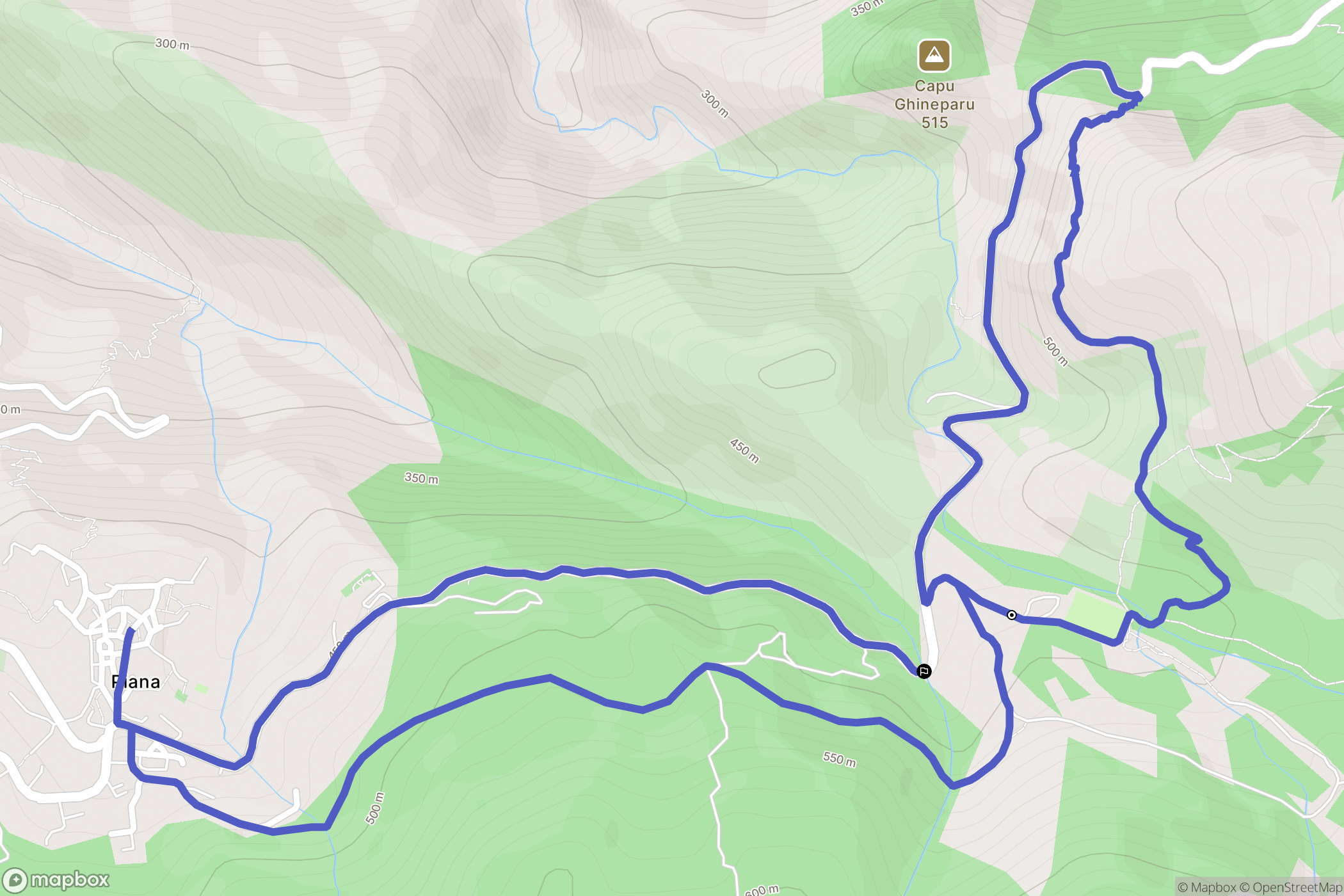 Piana : carte du parcours de randonnée - France