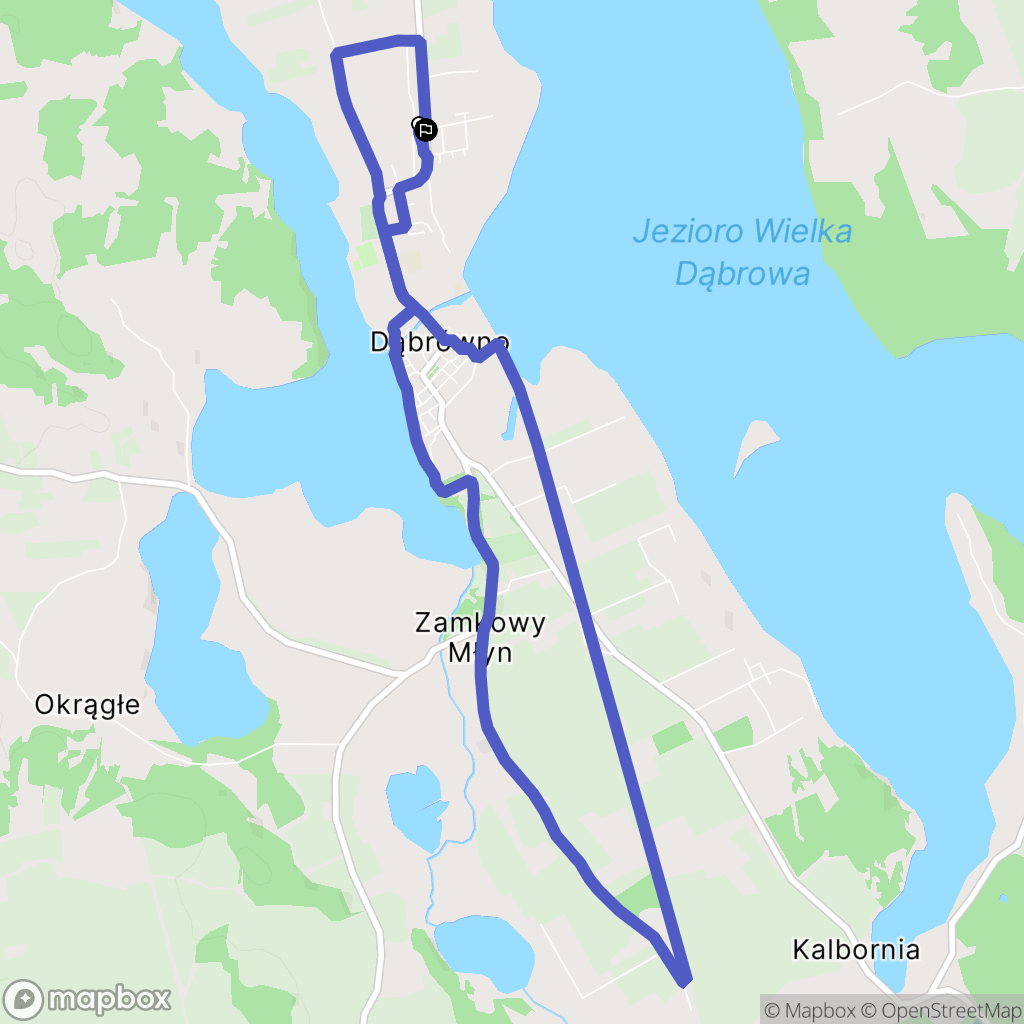 Dąbrówno: mapa trasy - Poland