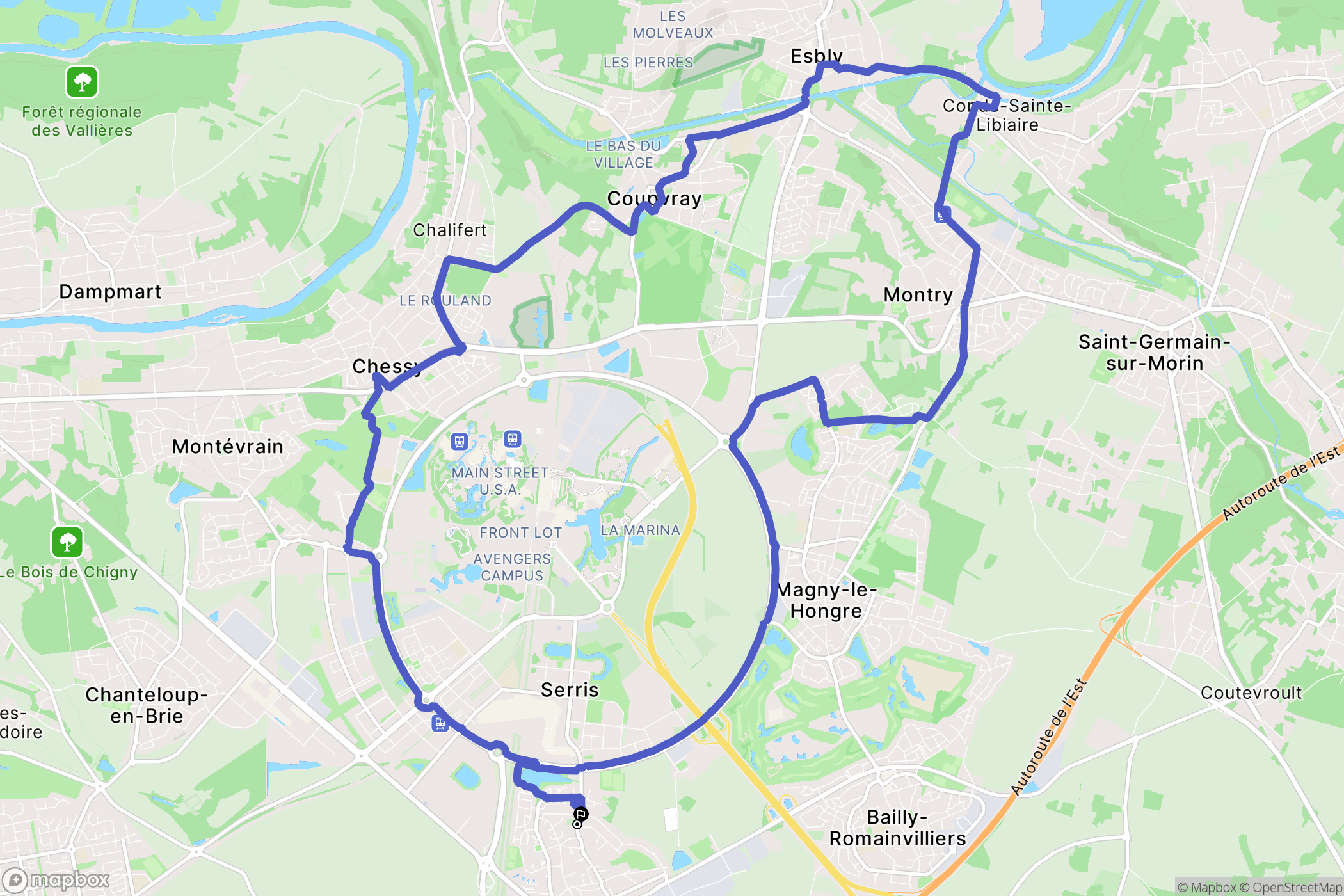 Serris : carte du parcours de randonnée - France