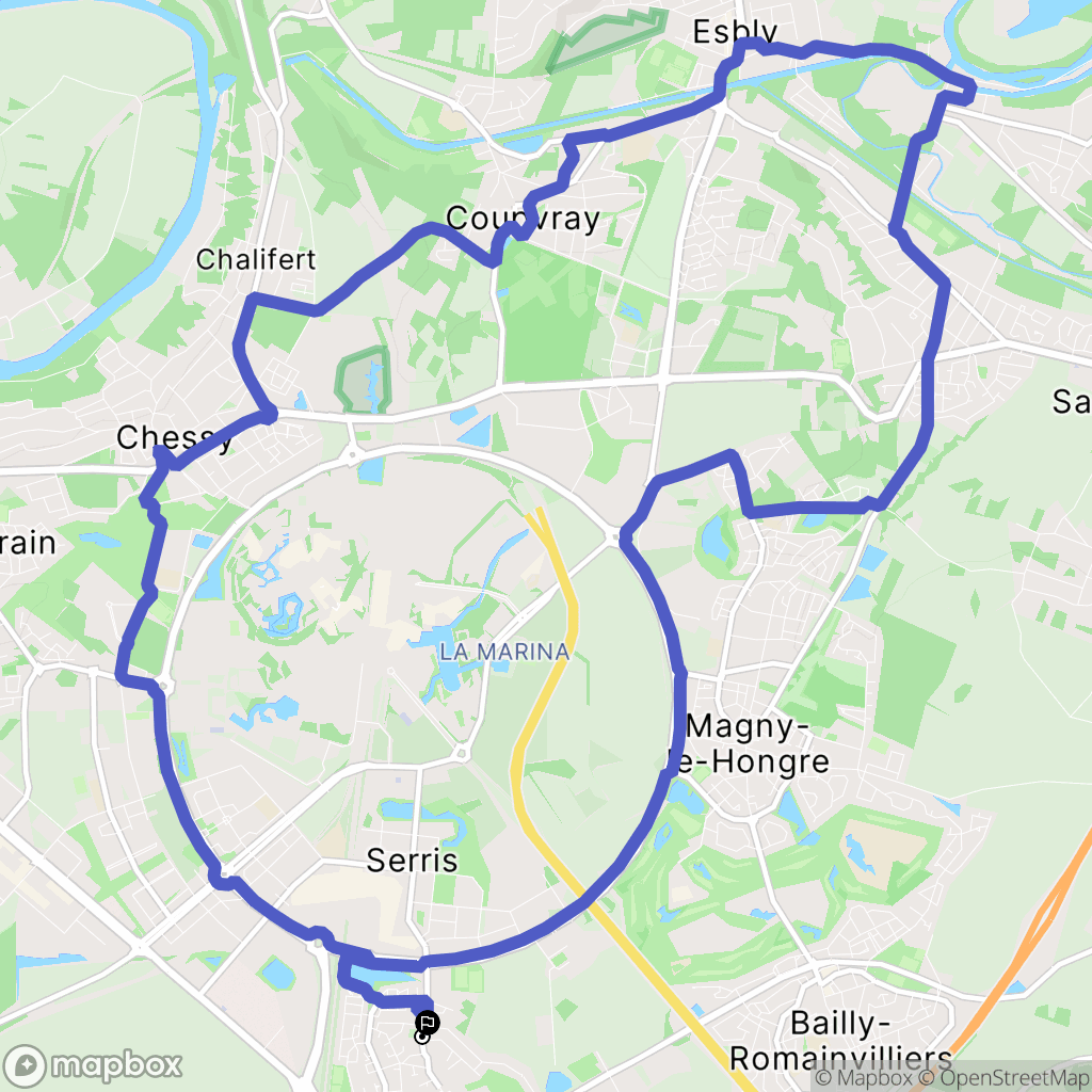 Serris : carte du parcours de randonnée - France