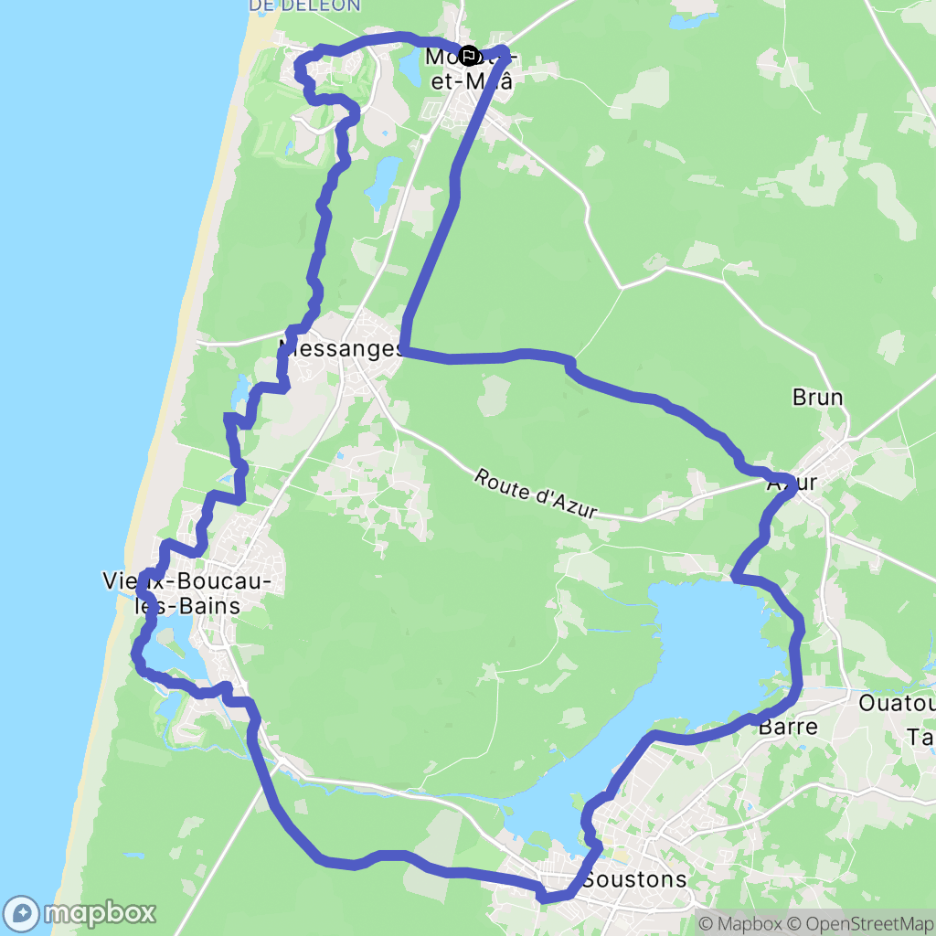 Moliets-et-Maa : carte du parcours de randonnée - France