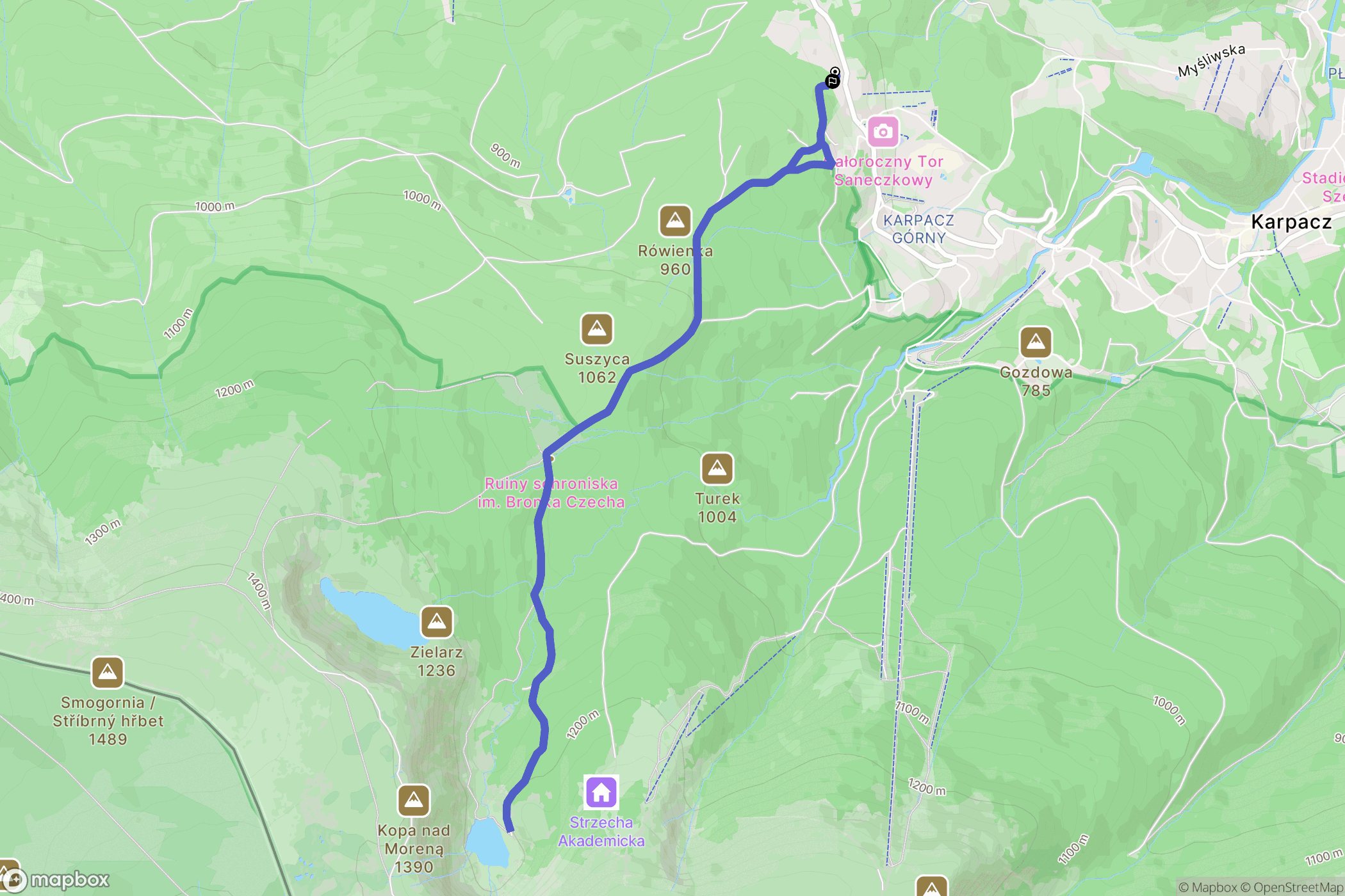 Karpacz: mapa trasy - Poland