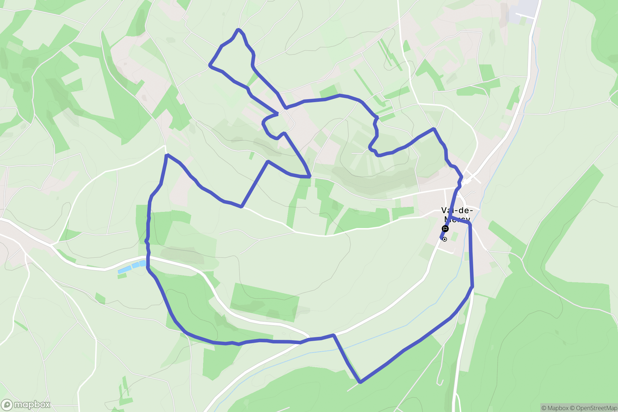 Val-de-Mercy : carte du parcours de randonnée - France
