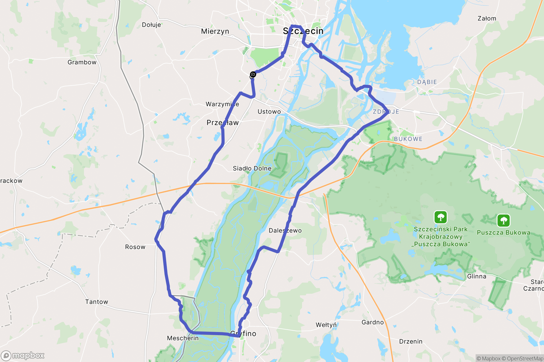 Szczecin: mapa trasy - Poland
