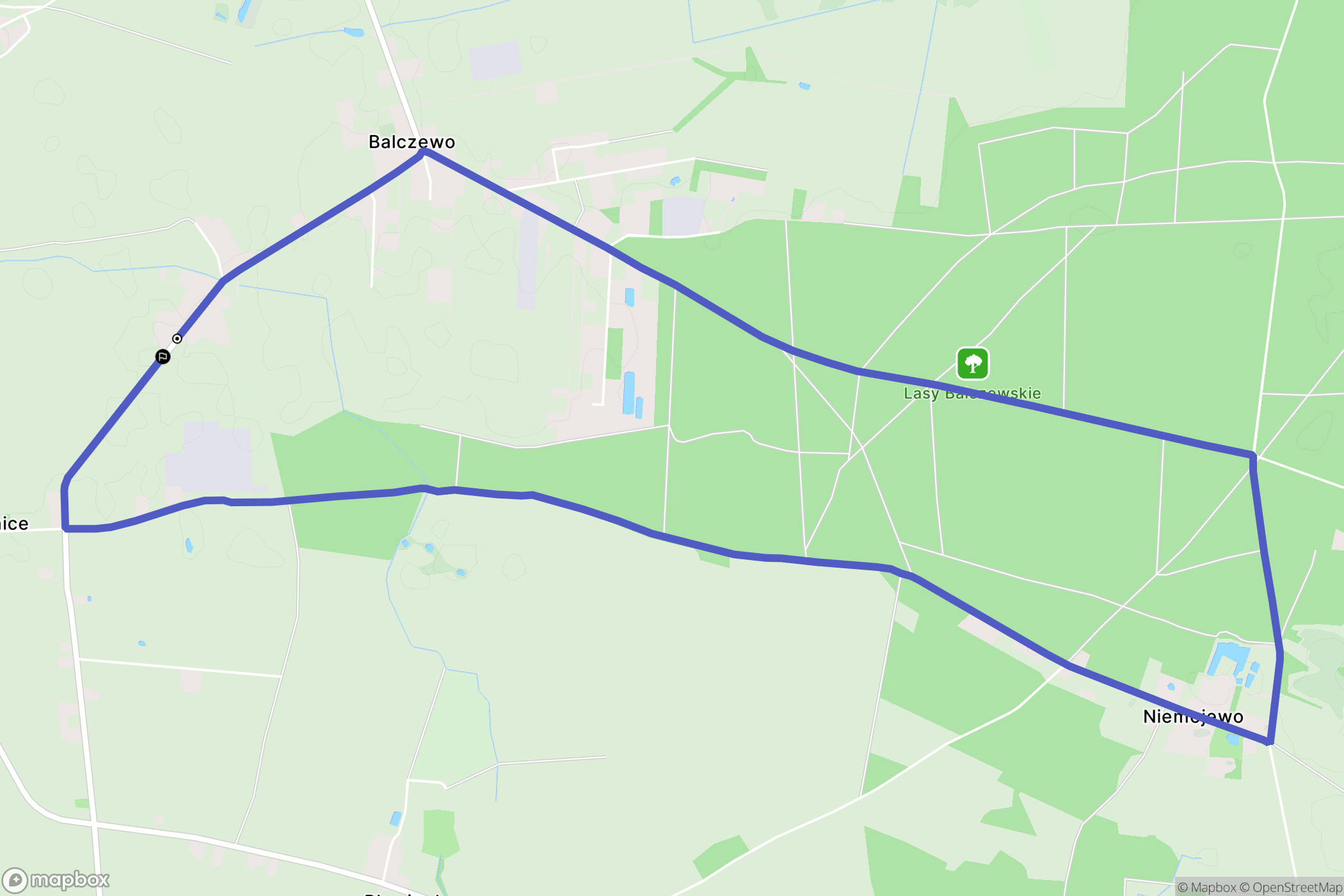 Komaszyce: mapa trasy - Poland